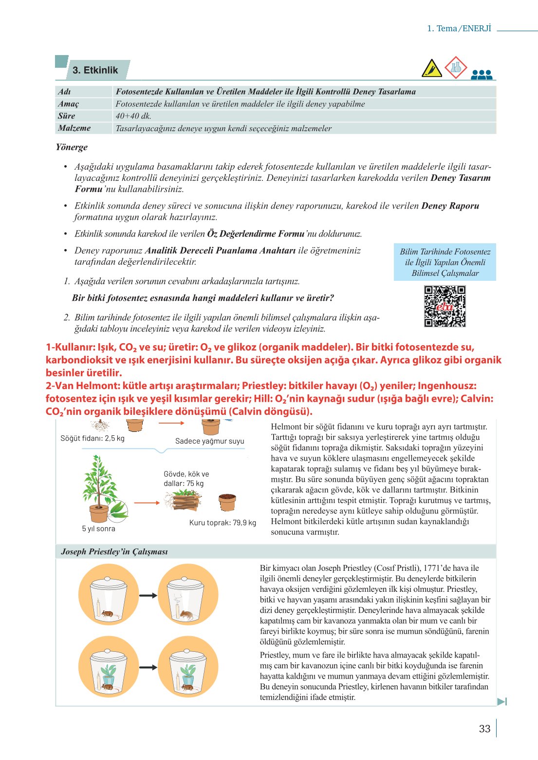 10. Sınıf Meb Yayınları Biyoloji Ders Kitabı Sayfa 33 Cevapları