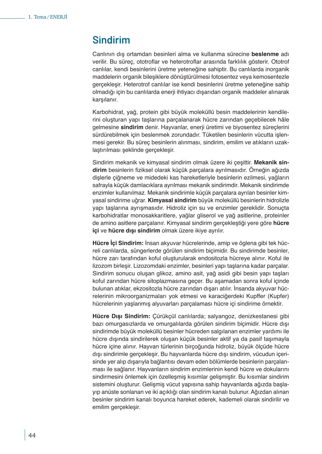 10. Sınıf Meb Yayınları Biyoloji Ders Kitabı Sayfa 44 Cevapları