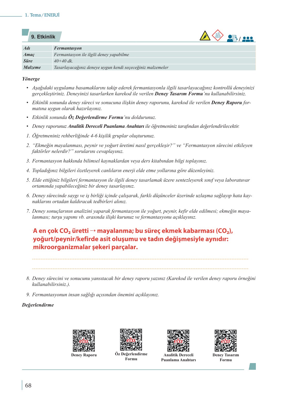 10. Sınıf Meb Yayınları Biyoloji Ders Kitabı Sayfa 68 Cevapları