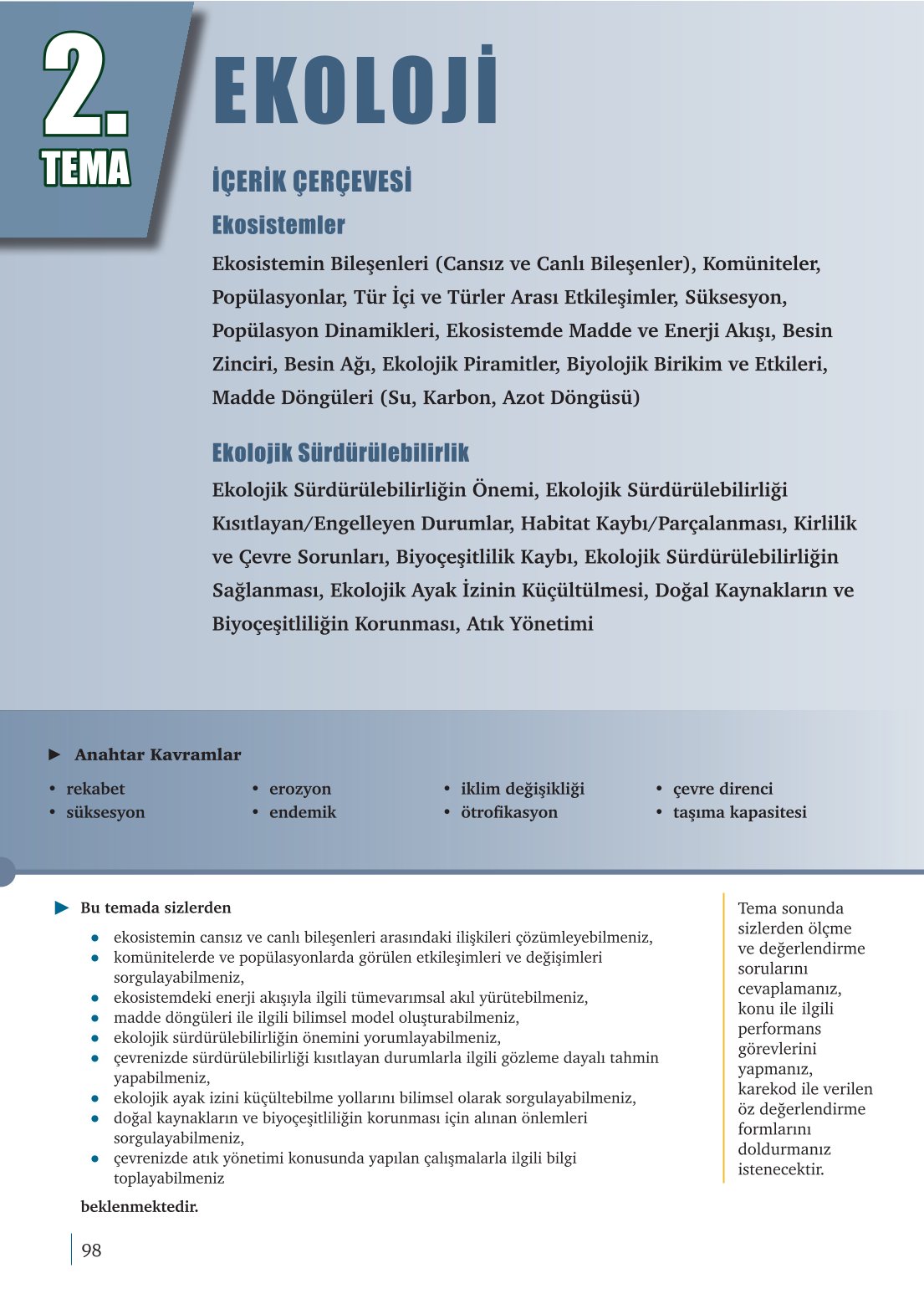 10. Sınıf Meb Yayınları Biyoloji Ders Kitabı Sayfa 98 Cevapları