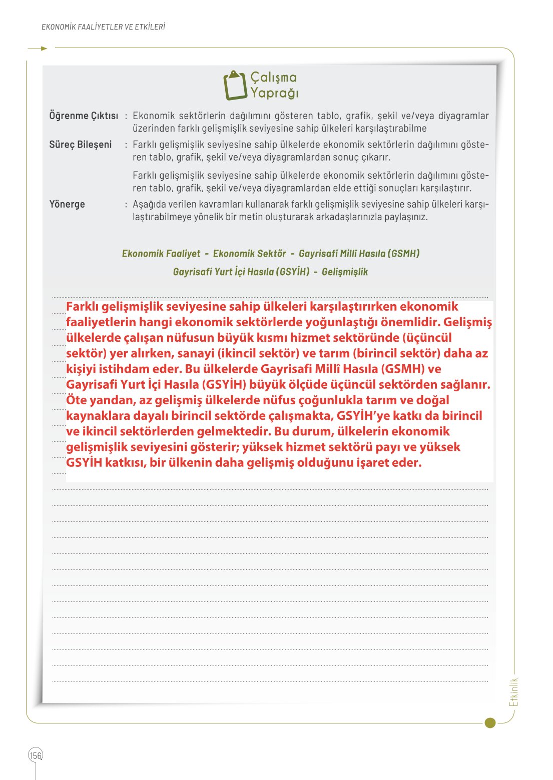 10. Sınıf Meb Yayınları Coğrafya Ders Kitabı Sayfa 156 Cevapları 10. Sınıf Meb Yayınları Coğrafya Ders Kitabı Sayfa 156 Cevapları