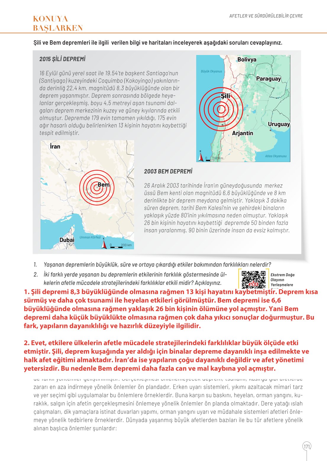 10. Sınıf Meb Yayınları Coğrafya Ders Kitabı Sayfa 171 Cevapları 10. Sınıf Meb Yayınları Coğrafya Ders Kitabı Sayfa 171 Cevapları