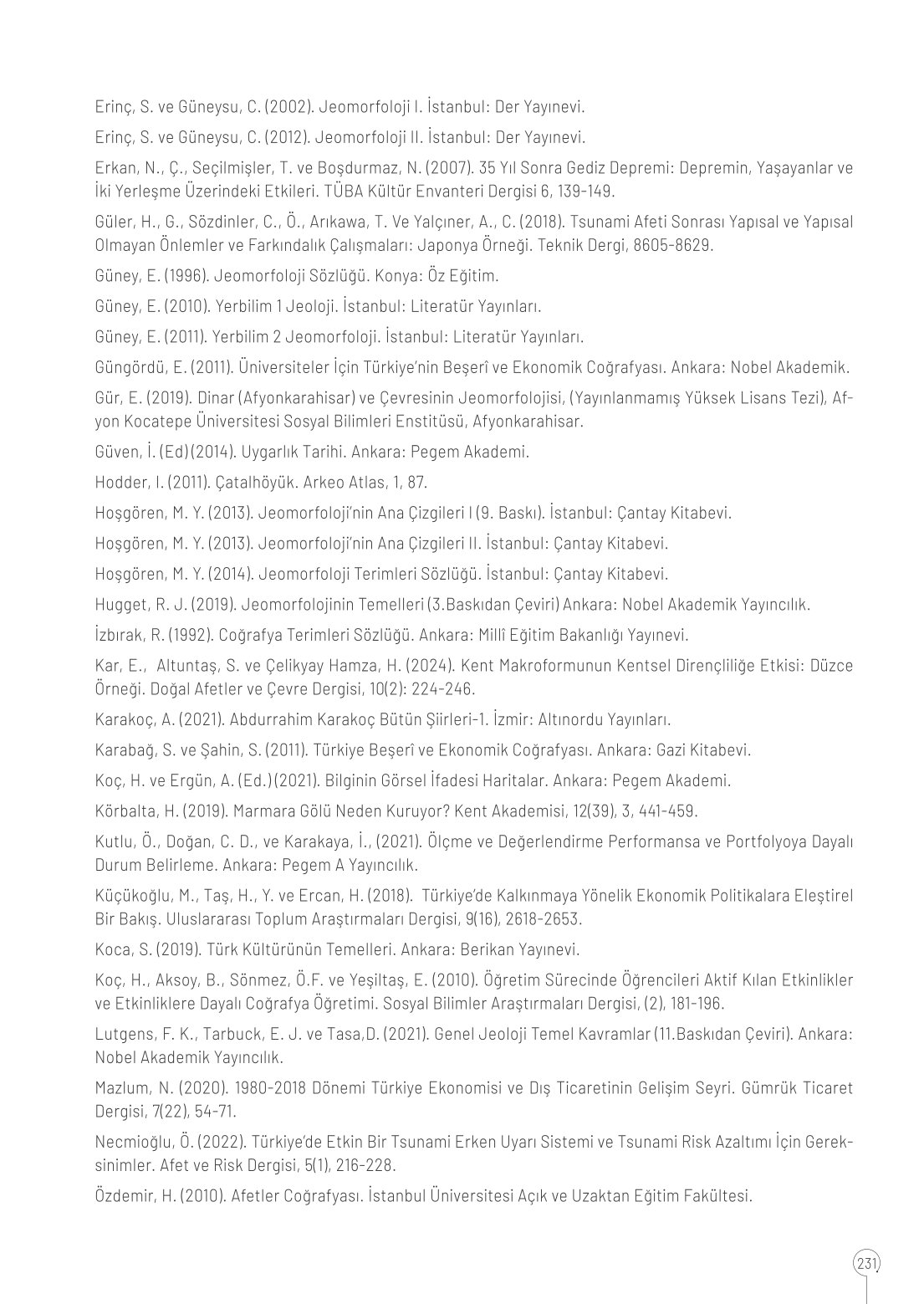 10. Sınıf Meb Yayınları Coğrafya Ders Kitabı Sayfa 231 Cevapları 10. Sınıf Meb Yayınları Coğrafya Ders Kitabı Sayfa 231 Cevapları