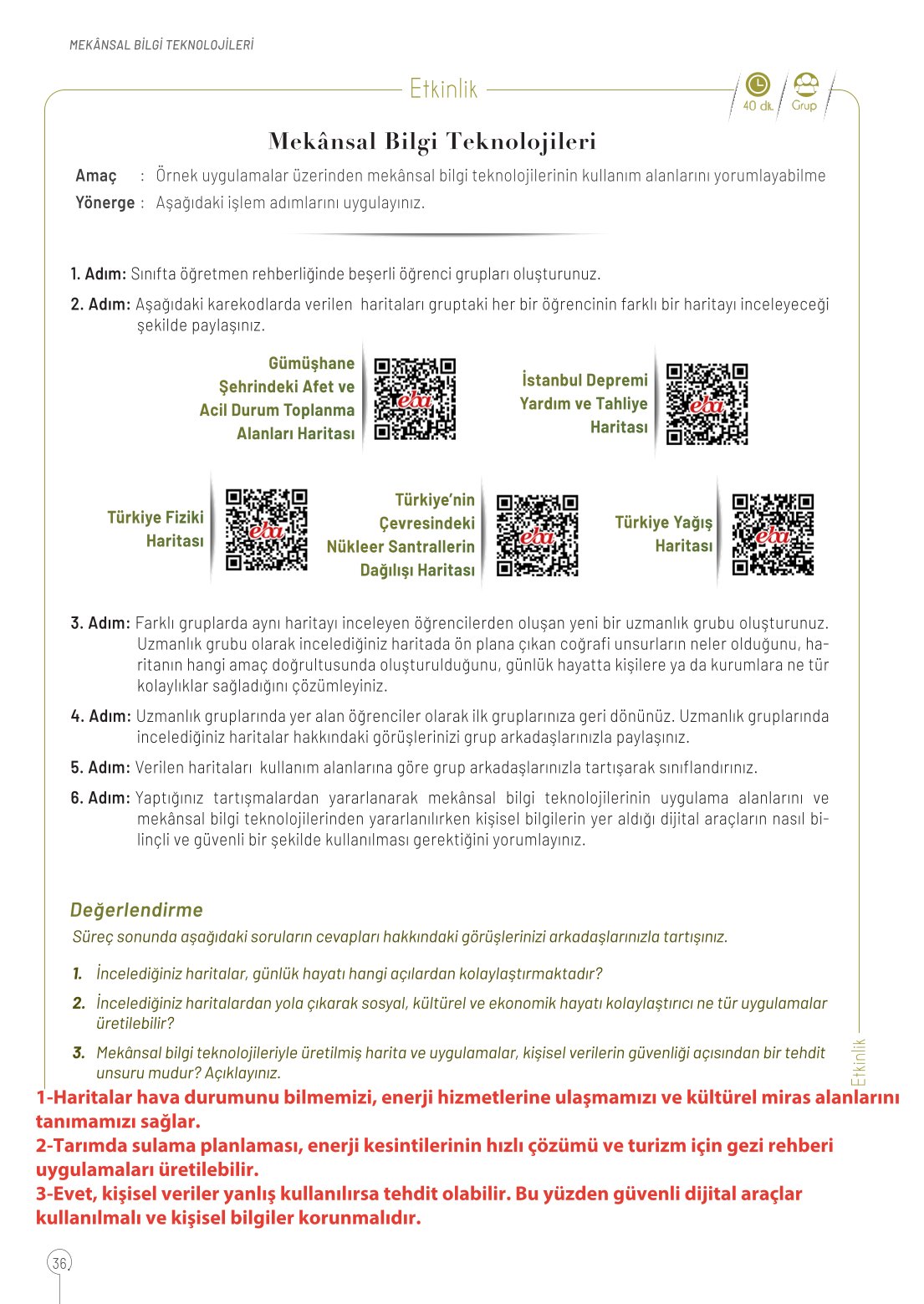 10. Sınıf Meb Yayınları Coğrafya Ders Kitabı Sayfa 36 Cevapları 10. Sınıf Meb Yayınları Coğrafya Ders Kitabı Sayfa 36 Cevapları