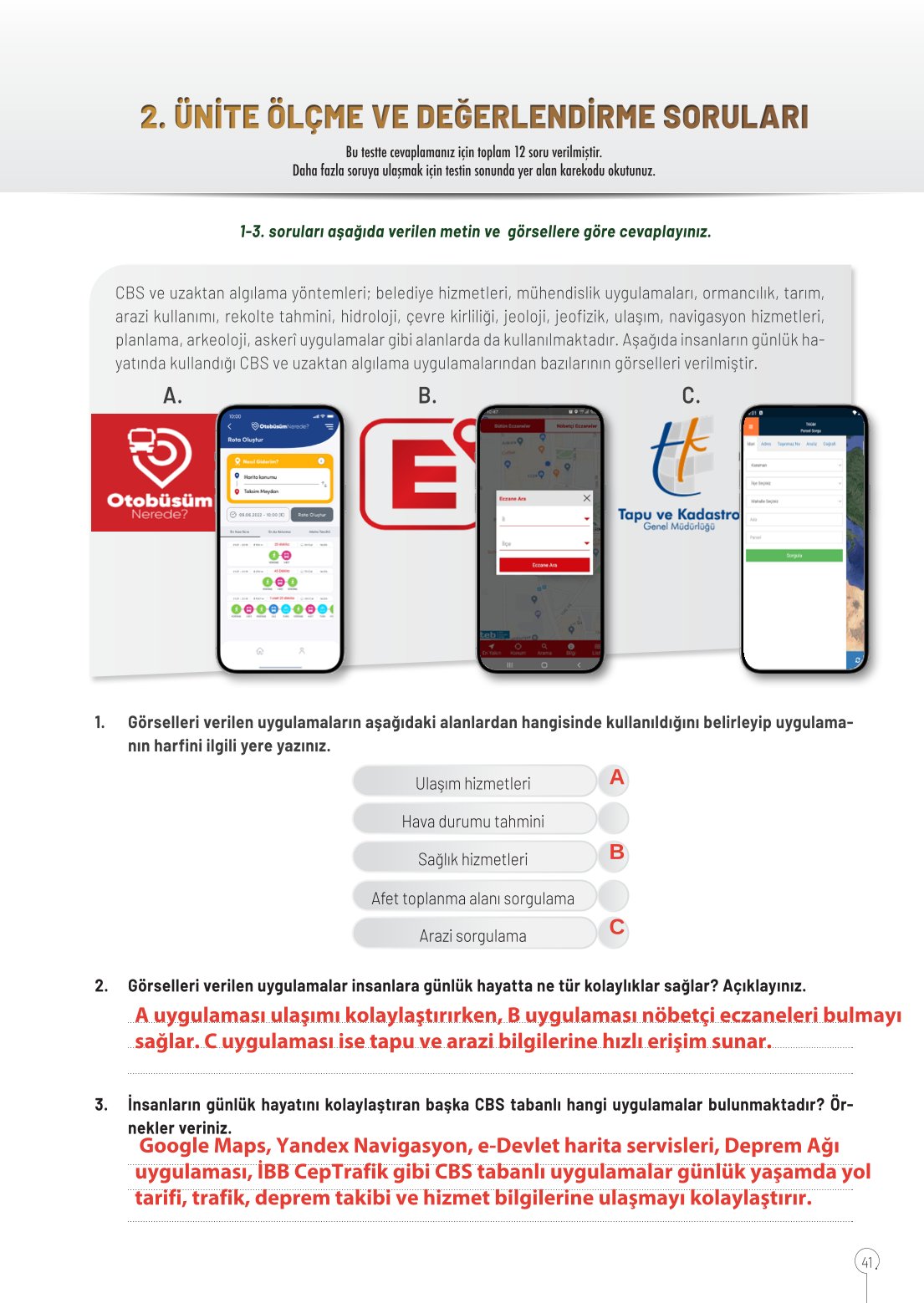 10. Sınıf Meb Yayınları Coğrafya Ders Kitabı Sayfa 41 Cevapları 10. Sınıf Meb Yayınları Coğrafya Ders Kitabı Sayfa 41 Cevapları