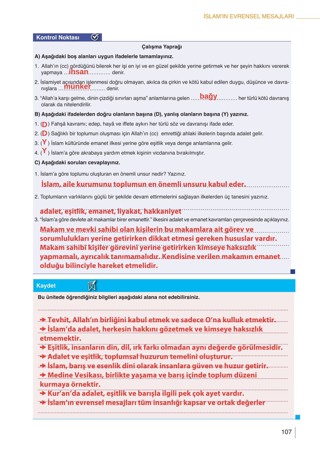 10. Sınıf Meb Yayınları Din Kültürü Ve Ahlak Bilgisi Ders Kitabı Sayfa 107 Cevapları 10. Sınıf Meb Yayınları Din Kültürü Ve Ahlak Bilgisi Ders Kitabı Sayfa 107 Cevapları