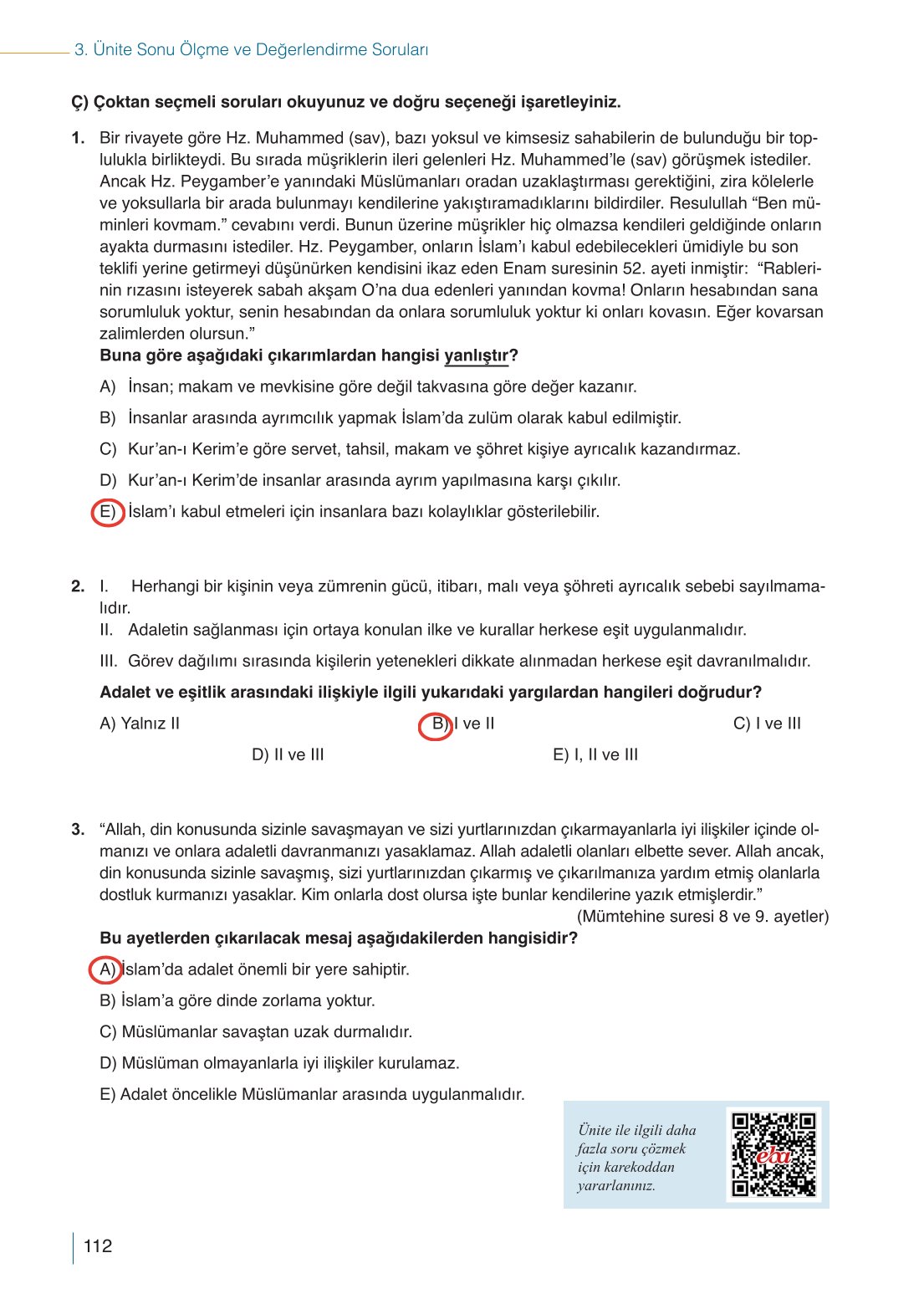 10. Sınıf Meb Yayınları Din Kültürü Ve Ahlak Bilgisi Ders Kitabı Sayfa 112 Cevapları 10. Sınıf Meb Yayınları Din Kültürü Ve Ahlak Bilgisi Ders Kitabı Sayfa 112 Cevapları