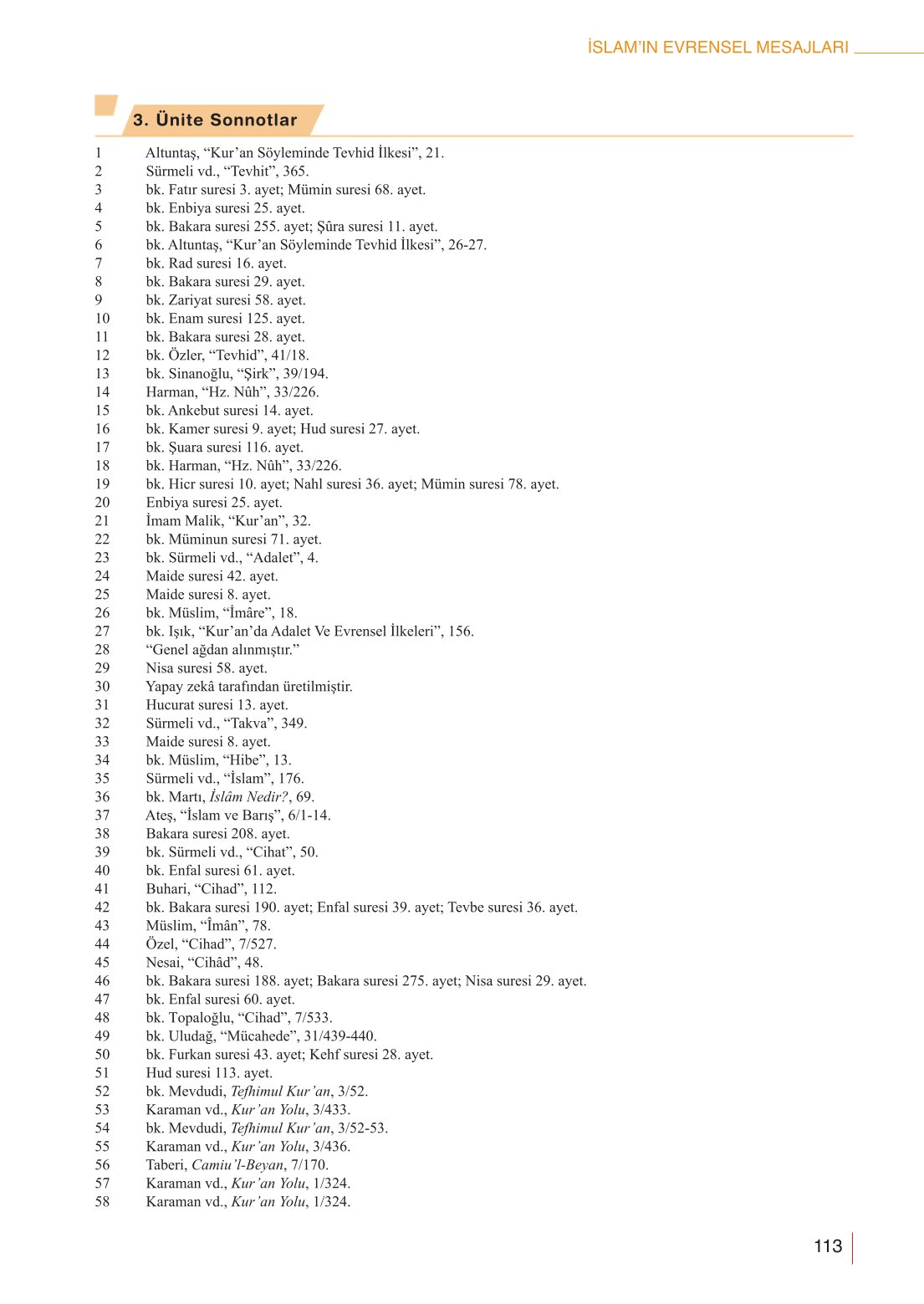 10. Sınıf Meb Yayınları Din Kültürü Ve Ahlak Bilgisi Ders Kitabı Sayfa 113 Cevapları