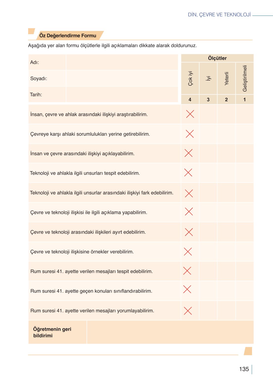 10. Sınıf Meb Yayınları Din Kültürü Ve Ahlak Bilgisi Ders Kitabı Sayfa 135 Cevapları