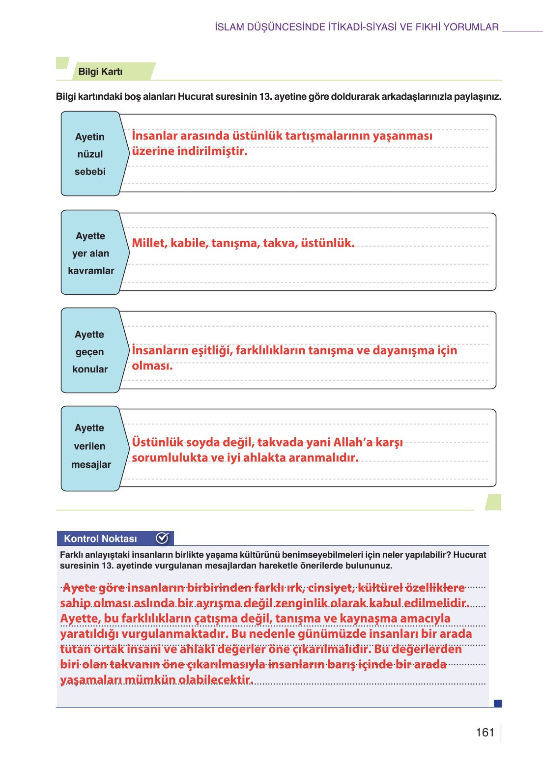 10. Sınıf Meb Yayınları Din Kültürü Ve Ahlak Bilgisi Ders Kitabı Sayfa 161 Cevapları 10. Sınıf Meb Yayınları Din Kültürü Ve Ahlak Bilgisi Ders Kitabı Sayfa 161 Cevapları