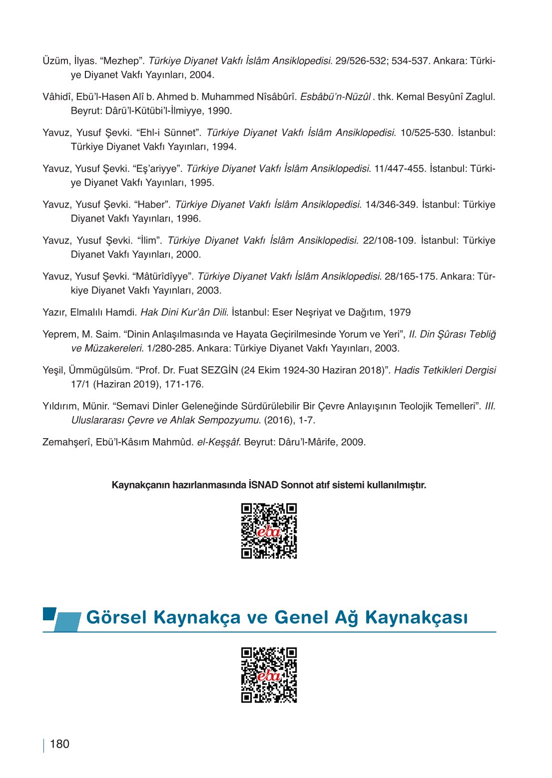 10. Sınıf Meb Yayınları Din Kültürü Ve Ahlak Bilgisi Ders Kitabı Sayfa 180 Cevapları