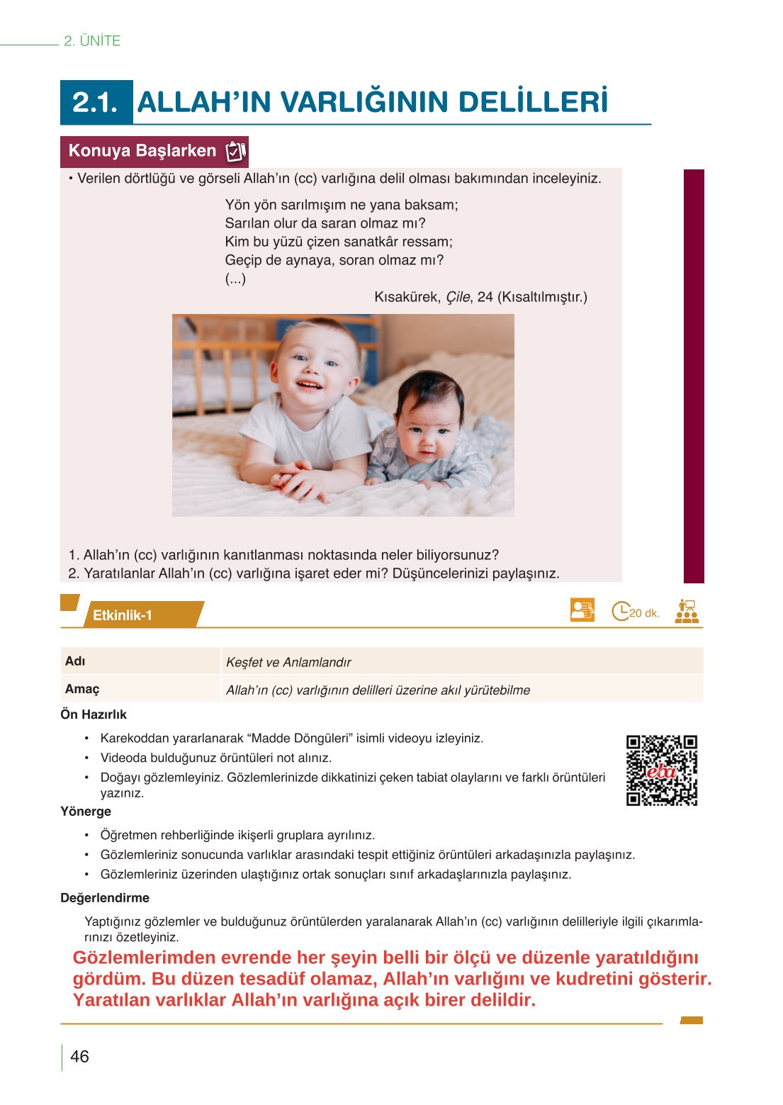 10. Sınıf Meb Yayınları Din Kültürü Ve Ahlak Bilgisi Ders Kitabı Sayfa 46 Cevapları