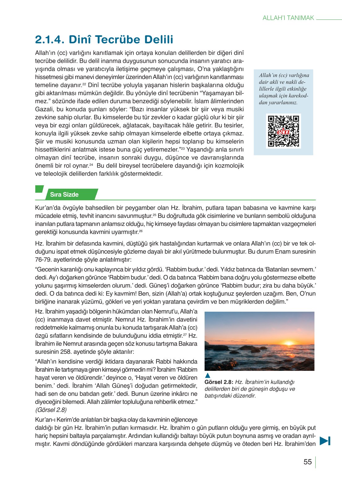 10. Sınıf Meb Yayınları Din Kültürü Ve Ahlak Bilgisi Ders Kitabı Sayfa 55 Cevapları