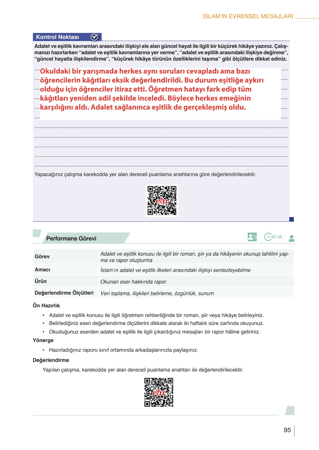 10. Sınıf Meb Yayınları Din Kültürü Ve Ahlak Bilgisi Ders Kitabı Sayfa 95 Cevapları