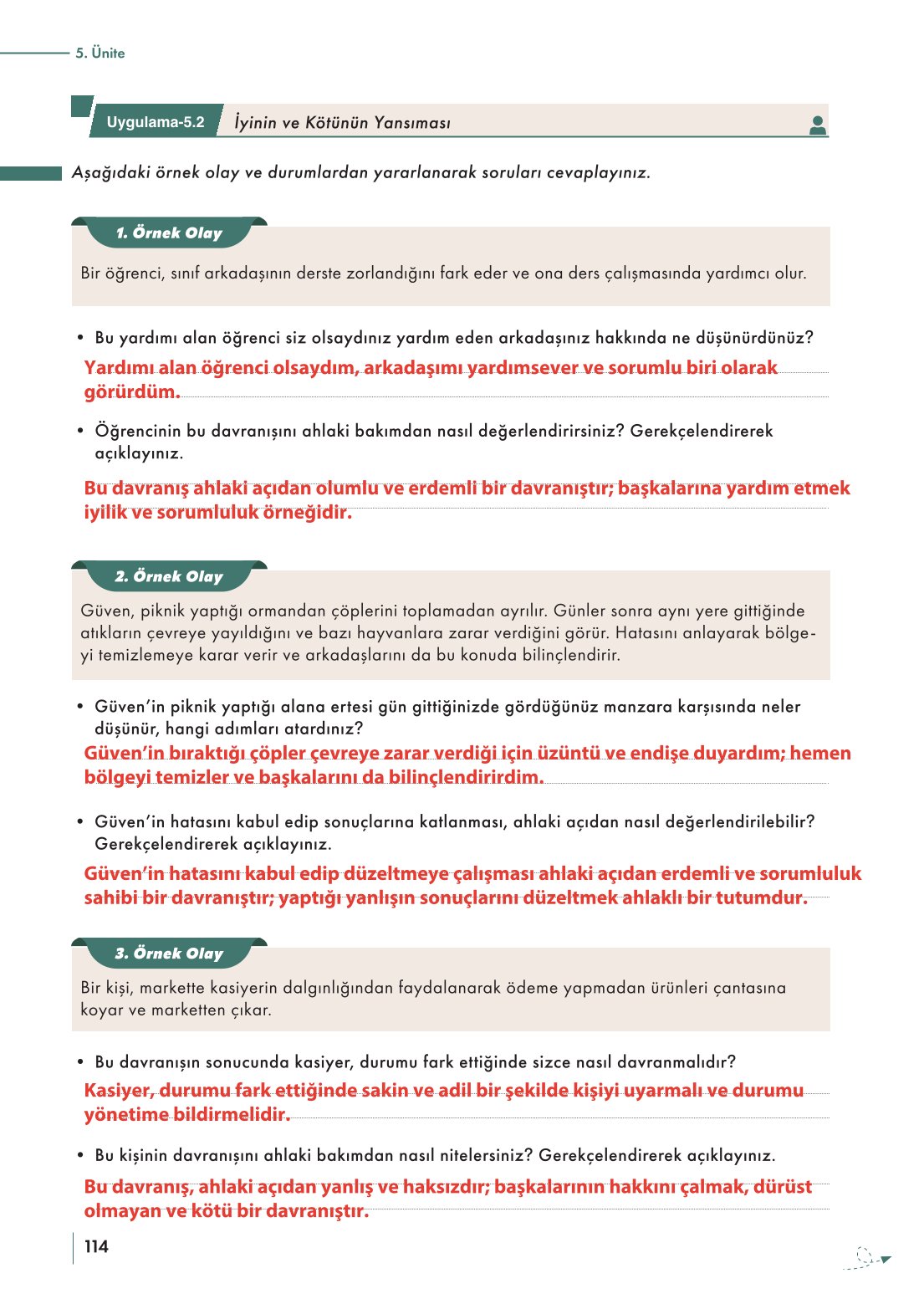 10. Sınıf Meb Yayınları Felsefe Ders Kitabı Sayfa 114 Cevapları