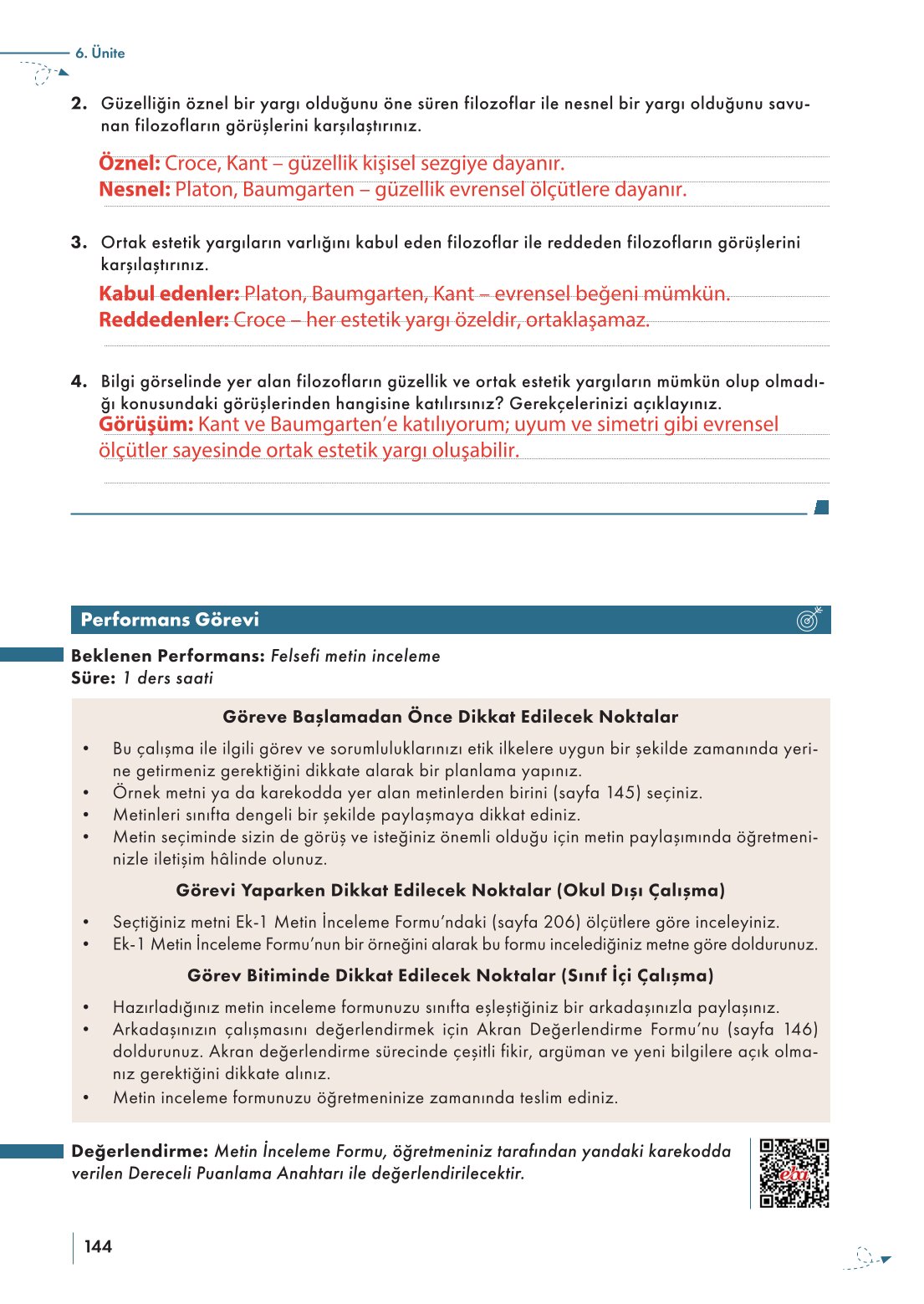 10. Sınıf Meb Yayınları Felsefe Ders Kitabı Sayfa 144 Cevapları 10. Sınıf Meb Yayınları Felsefe Ders Kitabı Sayfa 144 Cevapları