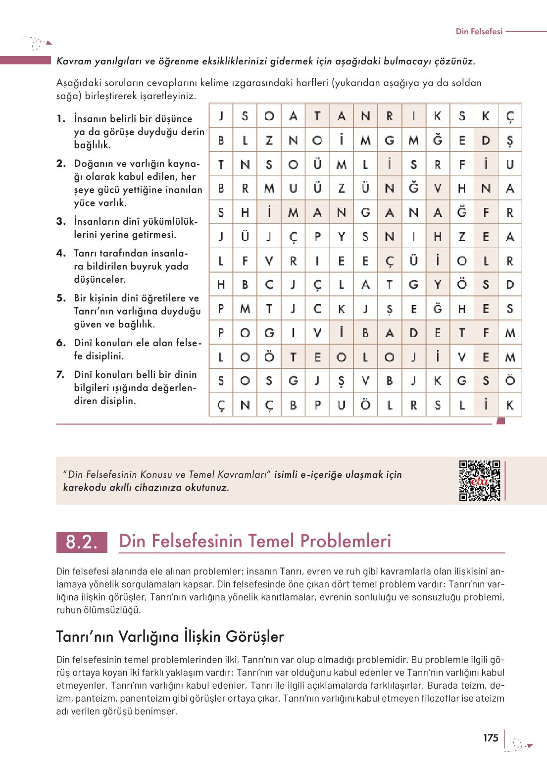 10. Sınıf Meb Yayınları Felsefe Ders Kitabı Sayfa 175 Cevapları
