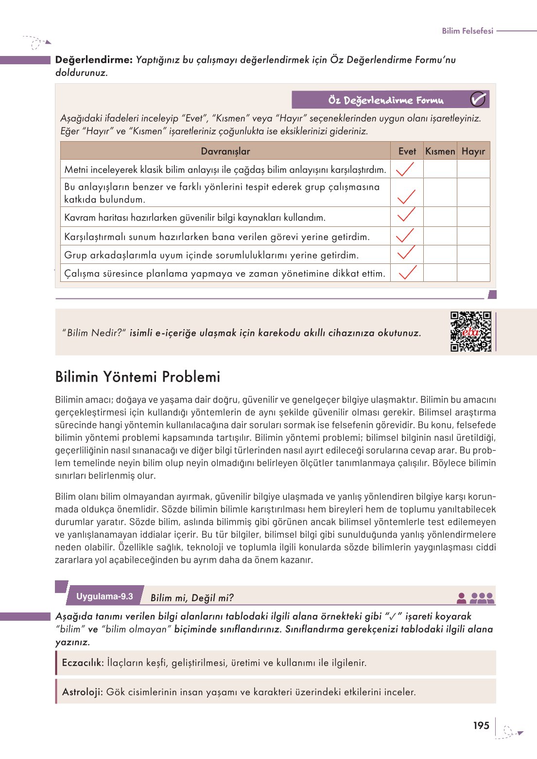 10. Sınıf Meb Yayınları Felsefe Ders Kitabı Sayfa 195 Cevapları