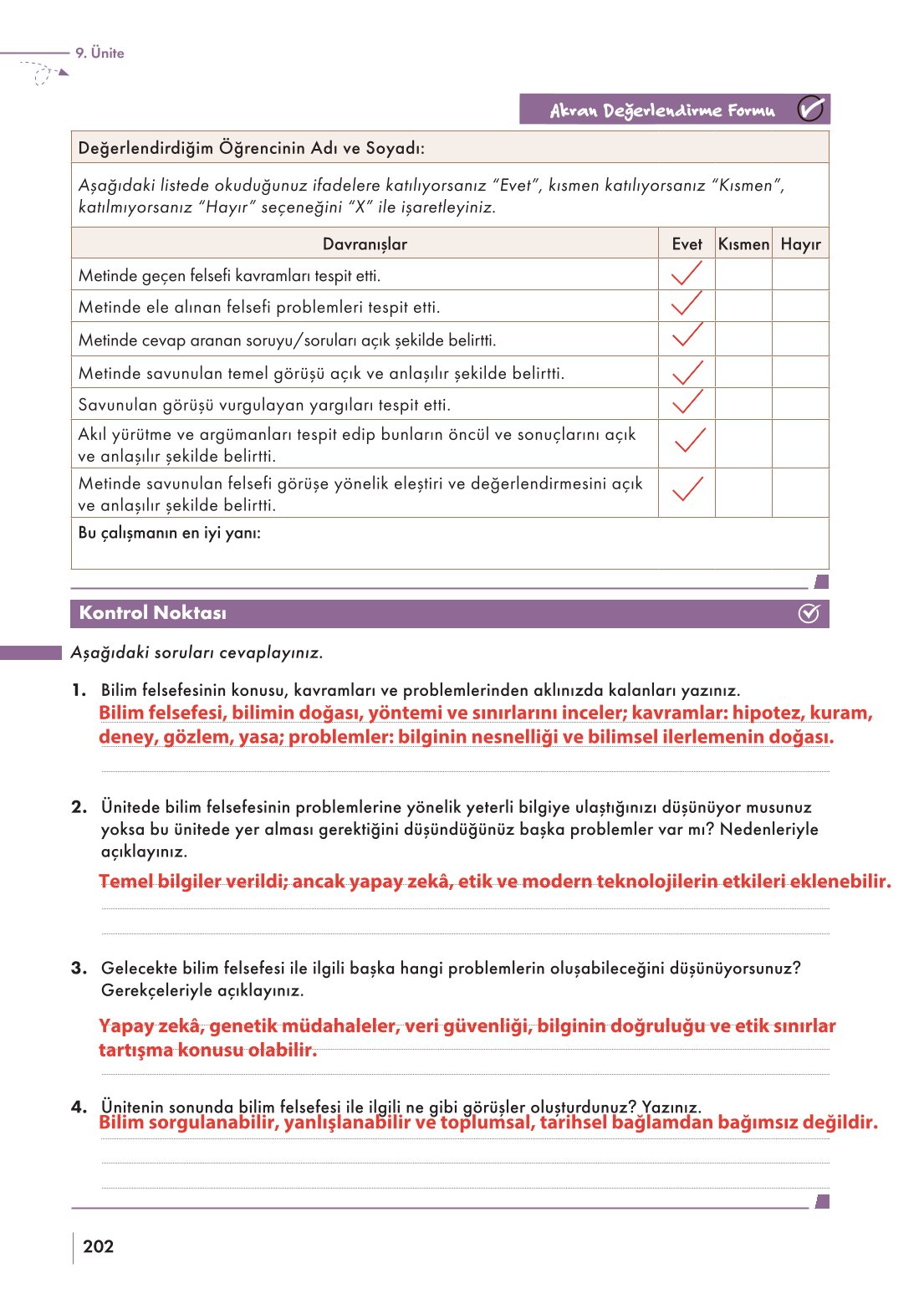 10. Sınıf Meb Yayınları Felsefe Ders Kitabı Sayfa 202 Cevapları 10. Sınıf Meb Yayınları Felsefe Ders Kitabı Sayfa 202 Cevapları