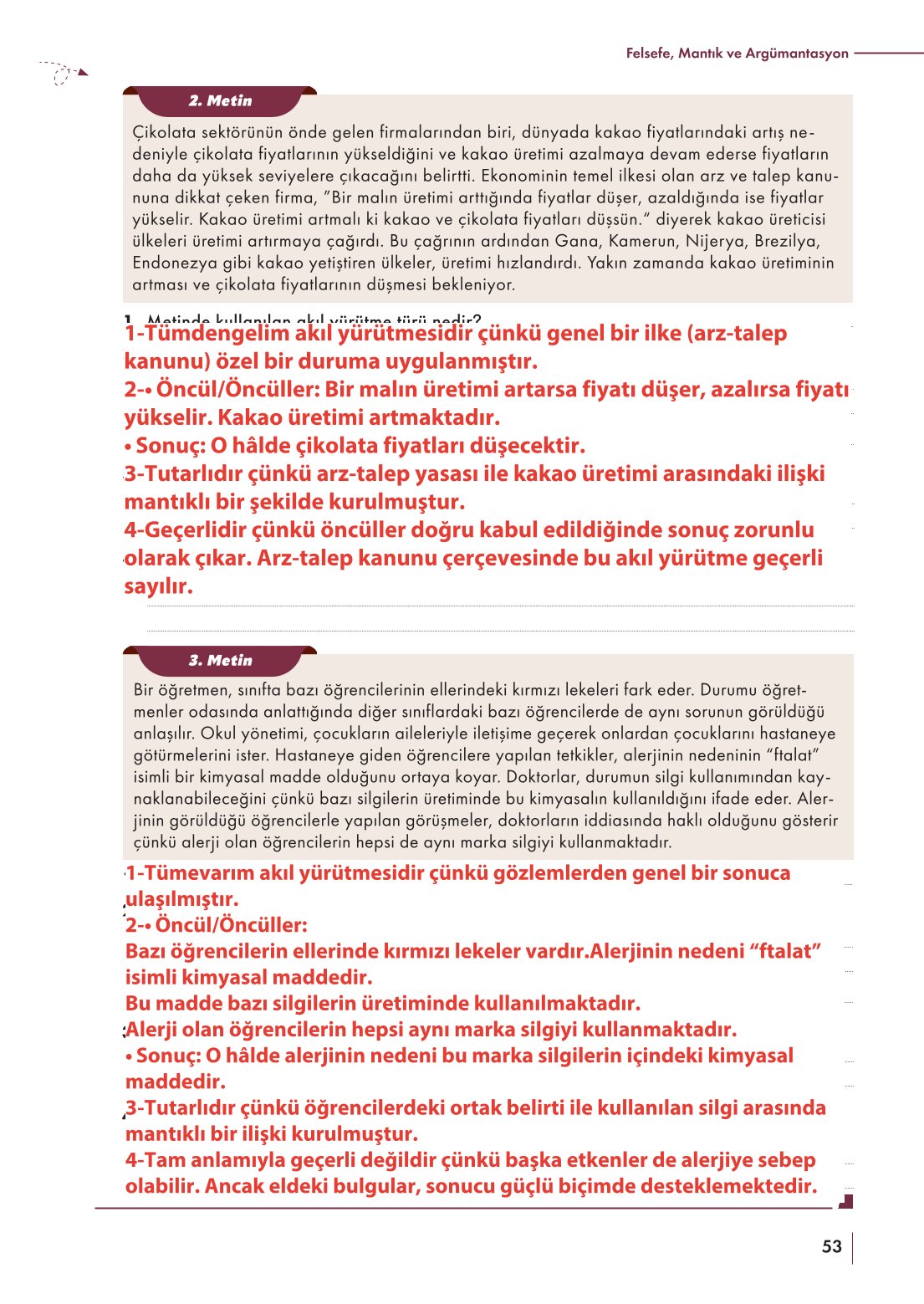 10. Sınıf Meb Yayınları Felsefe Ders Kitabı Sayfa 53 Cevapları 10. Sınıf Meb Yayınları Felsefe Ders Kitabı Sayfa 53 Cevapları