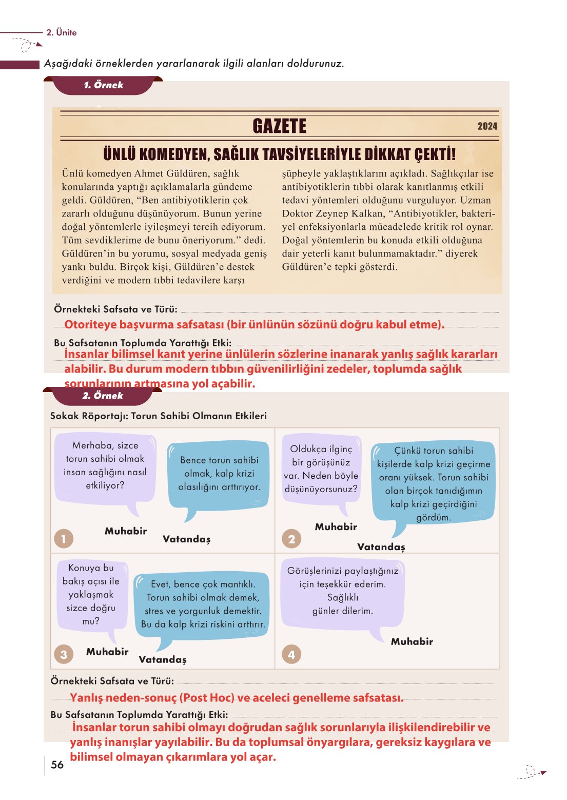 10. Sınıf Meb Yayınları Felsefe Ders Kitabı Sayfa 56 Cevapları