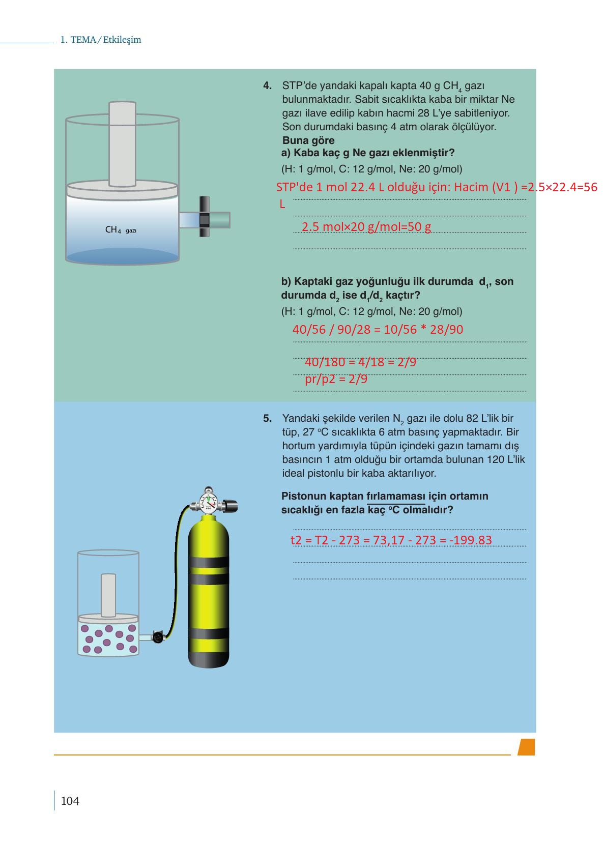 10. Sınıf Meb Yayınları Kimya Ders Kitabı Sayfa 104 Cevapları 10. Sınıf Meb Yayınları Kimya Ders Kitabı Sayfa 104 Cevapları