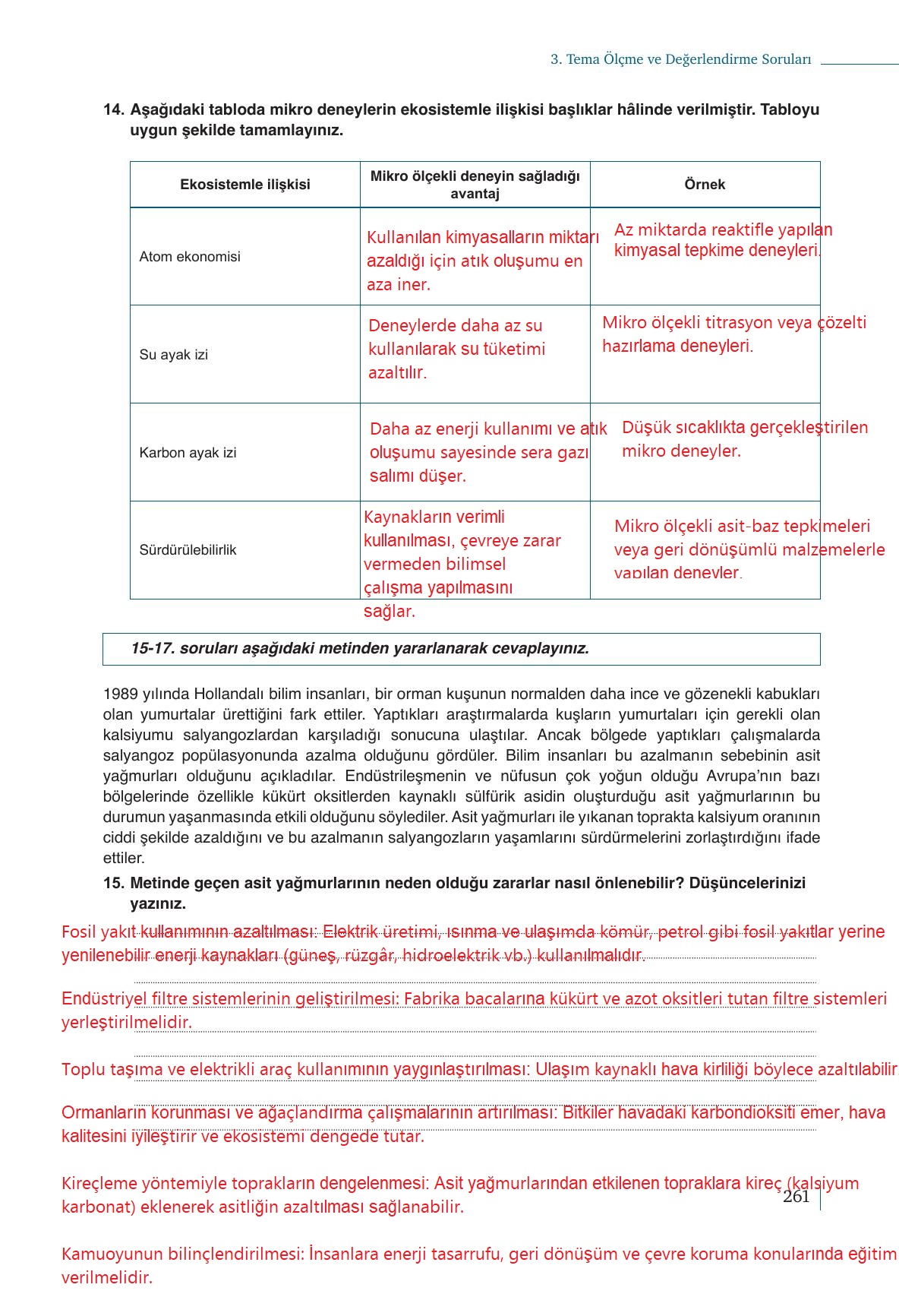 10. Sınıf Meb Yayınları Kimya Ders Kitabı Sayfa 261 Cevapları 10. Sınıf Meb Yayınları Kimya Ders Kitabı Sayfa 261 Cevapları