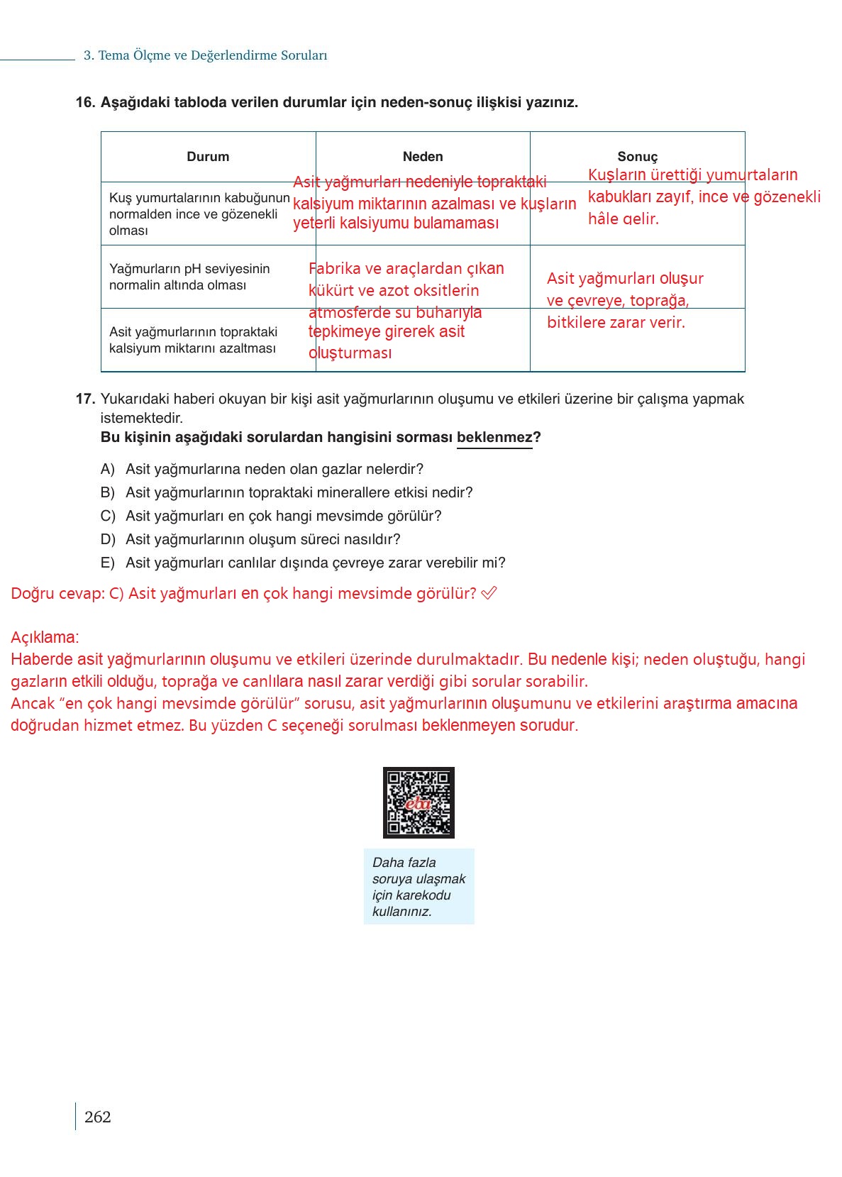 10. Sınıf Meb Yayınları Kimya Ders Kitabı Sayfa 262 Cevapları 10. Sınıf Meb Yayınları Kimya Ders Kitabı Sayfa 262 Cevapları