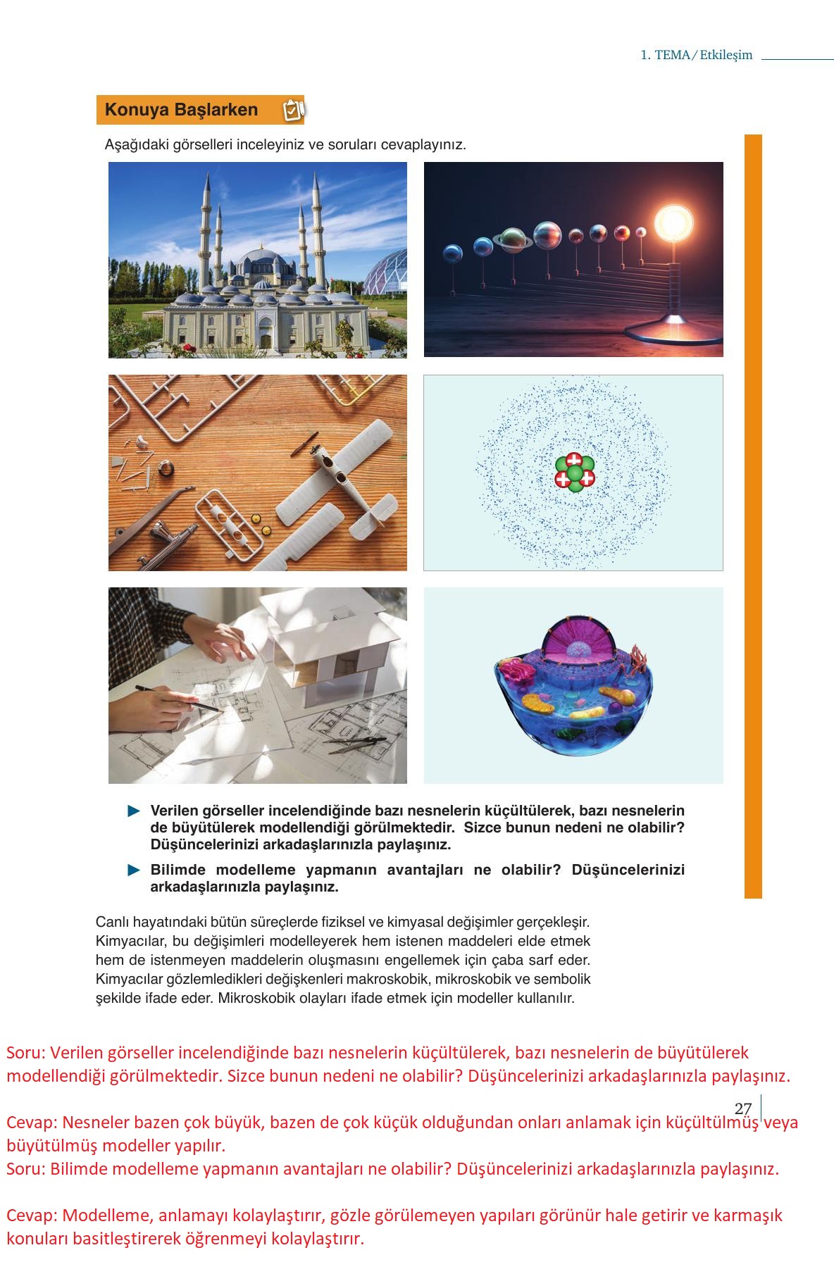 10. Sınıf Meb Yayınları Kimya Ders Kitabı Sayfa 27 Cevapları