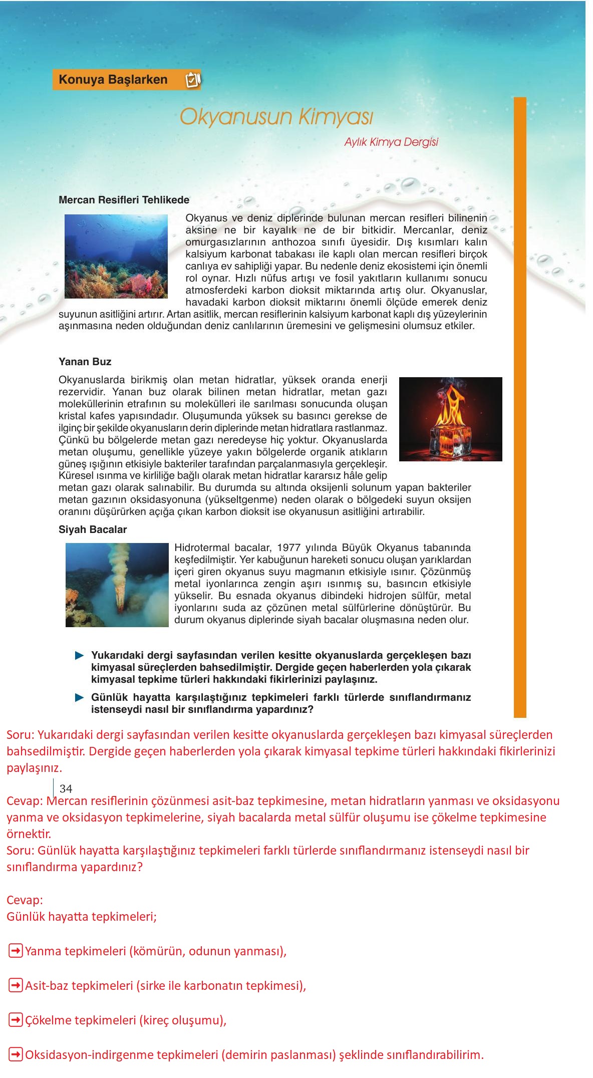 10. Sınıf Meb Yayınları Kimya Ders Kitabı Sayfa 34 Cevapları 10. Sınıf Meb Yayınları Kimya Ders Kitabı Sayfa 34 Cevapları