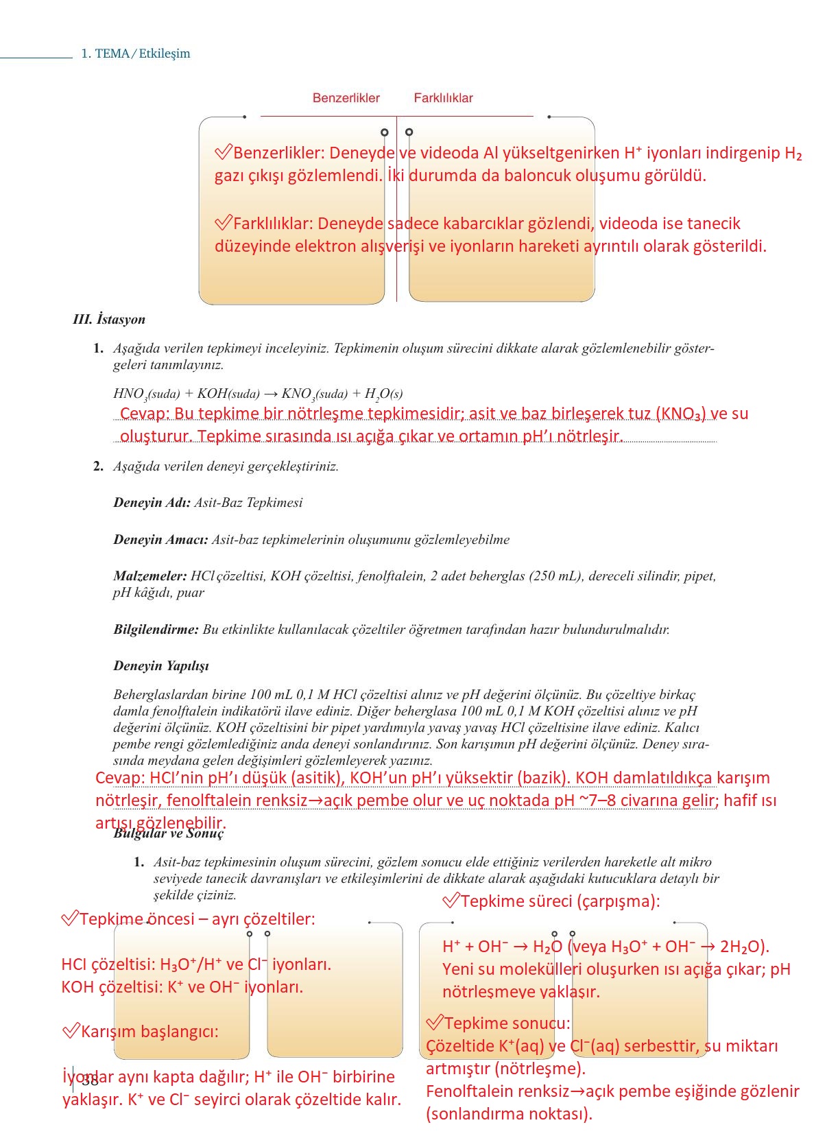 10. Sınıf Meb Yayınları Kimya Ders Kitabı Sayfa 38 Cevapları 10. Sınıf Meb Yayınları Kimya Ders Kitabı Sayfa 38 Cevapları