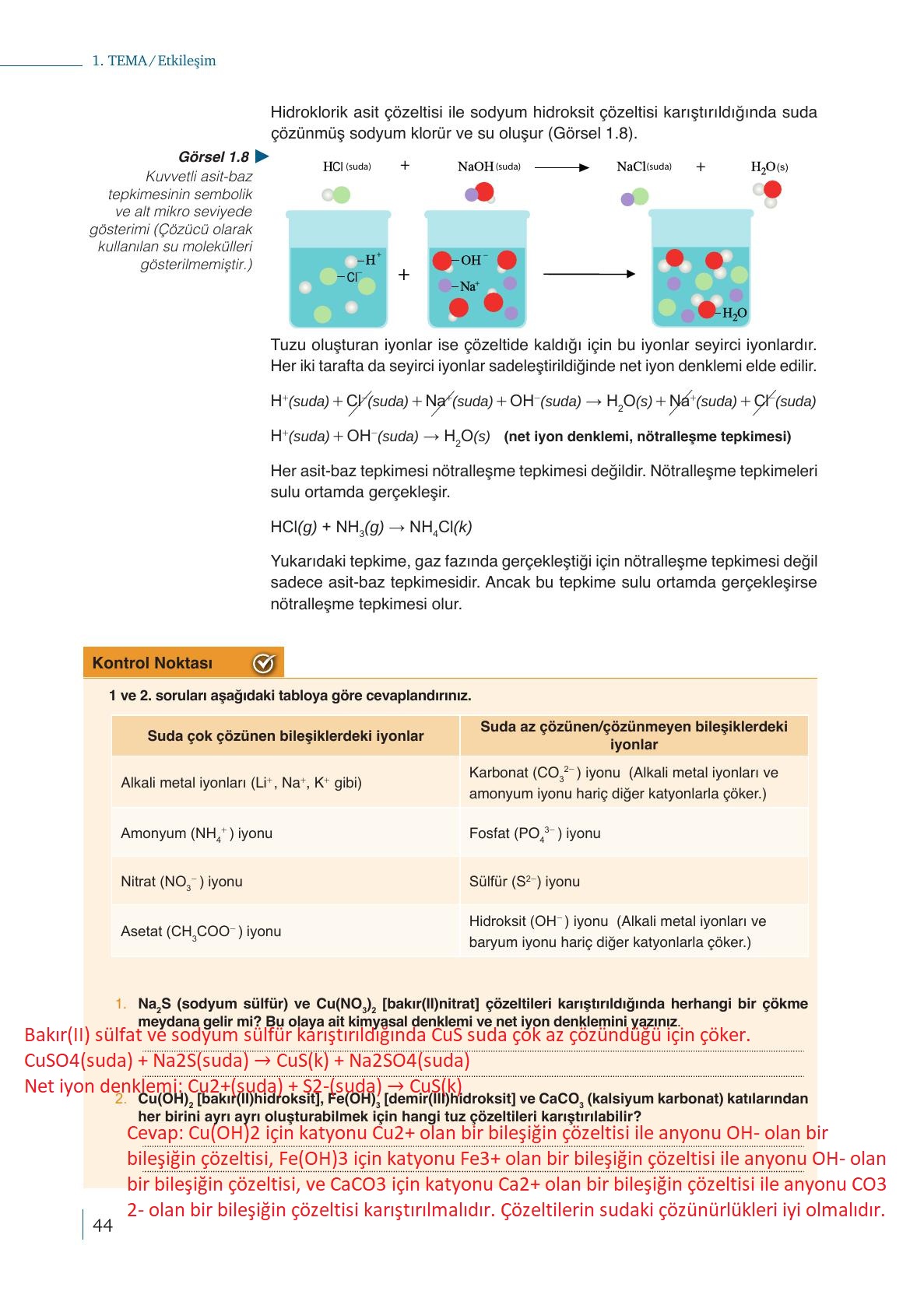 10. Sınıf Meb Yayınları Kimya Ders Kitabı Sayfa 44 Cevapları 10. Sınıf Meb Yayınları Kimya Ders Kitabı Sayfa 44 Cevapları