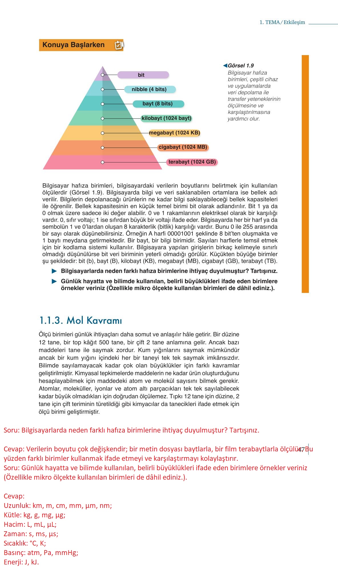 10. Sınıf Meb Yayınları Kimya Ders Kitabı Sayfa 47 Cevapları 10. Sınıf Meb Yayınları Kimya Ders Kitabı Sayfa 47 Cevapları