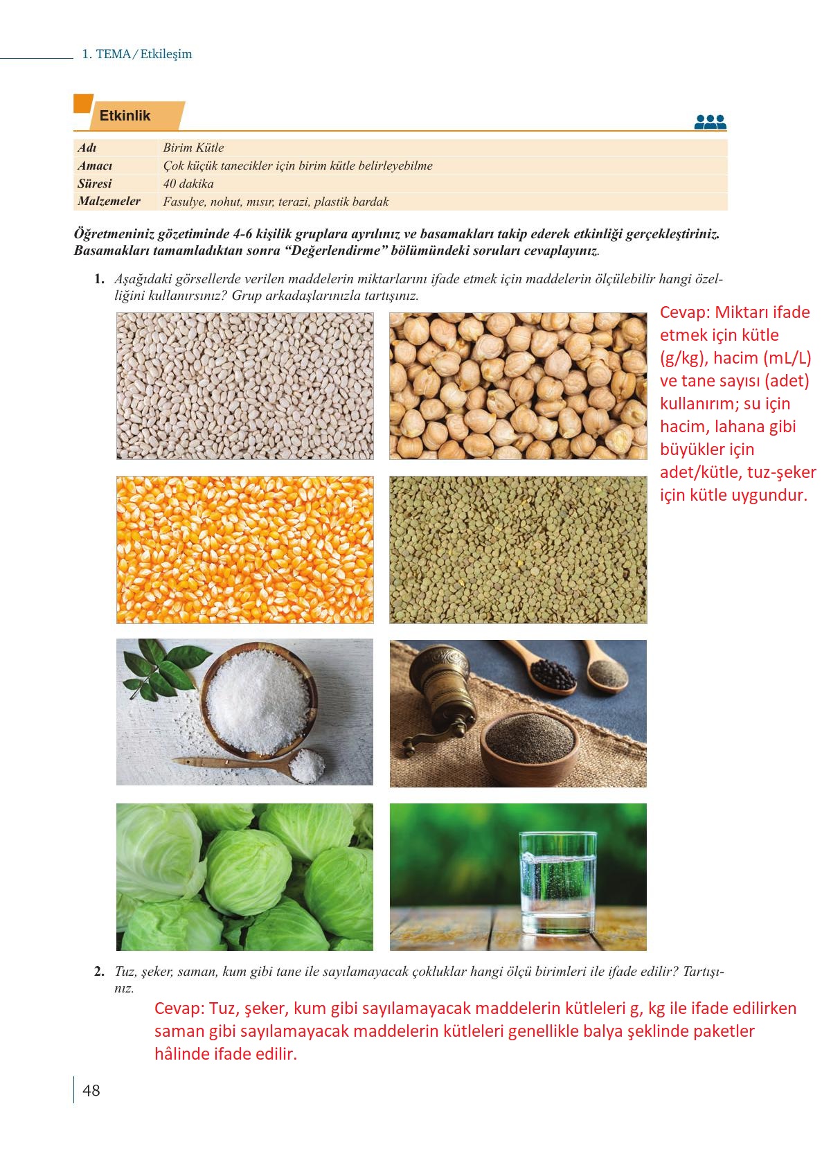 10. Sınıf Meb Yayınları Kimya Ders Kitabı Sayfa 48 Cevapları