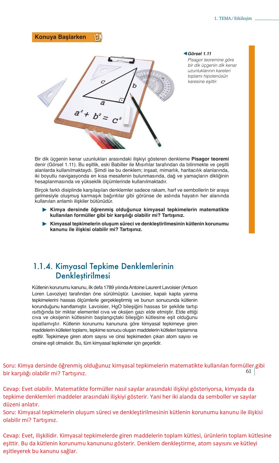 10. Sınıf Meb Yayınları Kimya Ders Kitabı Sayfa 61 Cevapları 10. Sınıf Meb Yayınları Kimya Ders Kitabı Sayfa 61 Cevapları