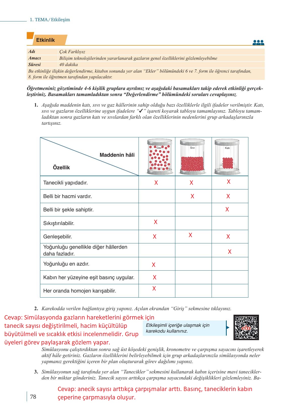 10. Sınıf Meb Yayınları Kimya Ders Kitabı Sayfa 78 Cevapları