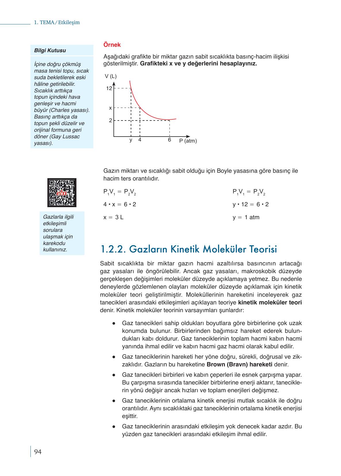 10. Sınıf Meb Yayınları Kimya Ders Kitabı Sayfa 94 Cevapları
