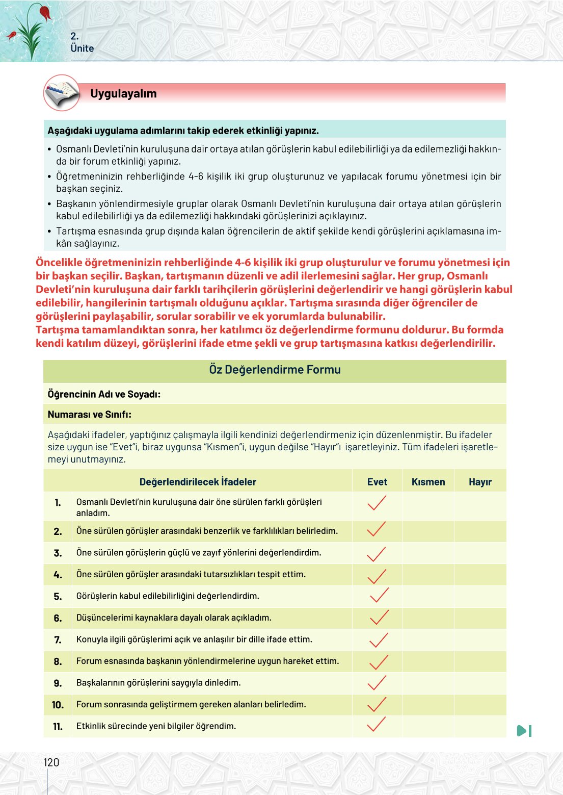 10. Sınıf Meb Yayınları Tarih Ders Kitabı Sayfa 120 Cevapları 10. Sınıf Meb Yayınları Tarih Ders Kitabı Sayfa 120 Cevapları