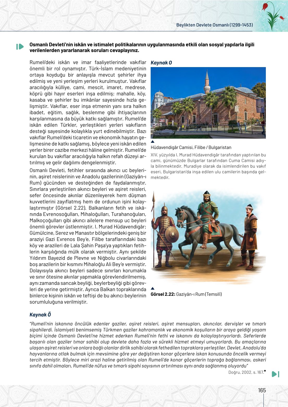 10. Sınıf Meb Yayınları Tarih Ders Kitabı Sayfa 165 Cevapları