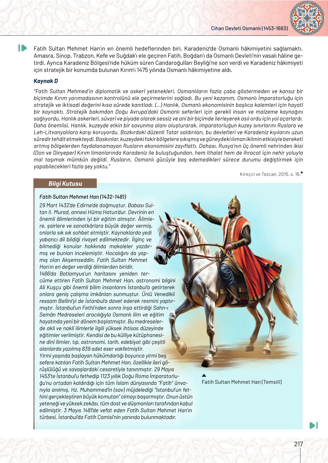 10. Sınıf Meb Yayınları Tarih Ders Kitabı Sayfa 217 Cevapları