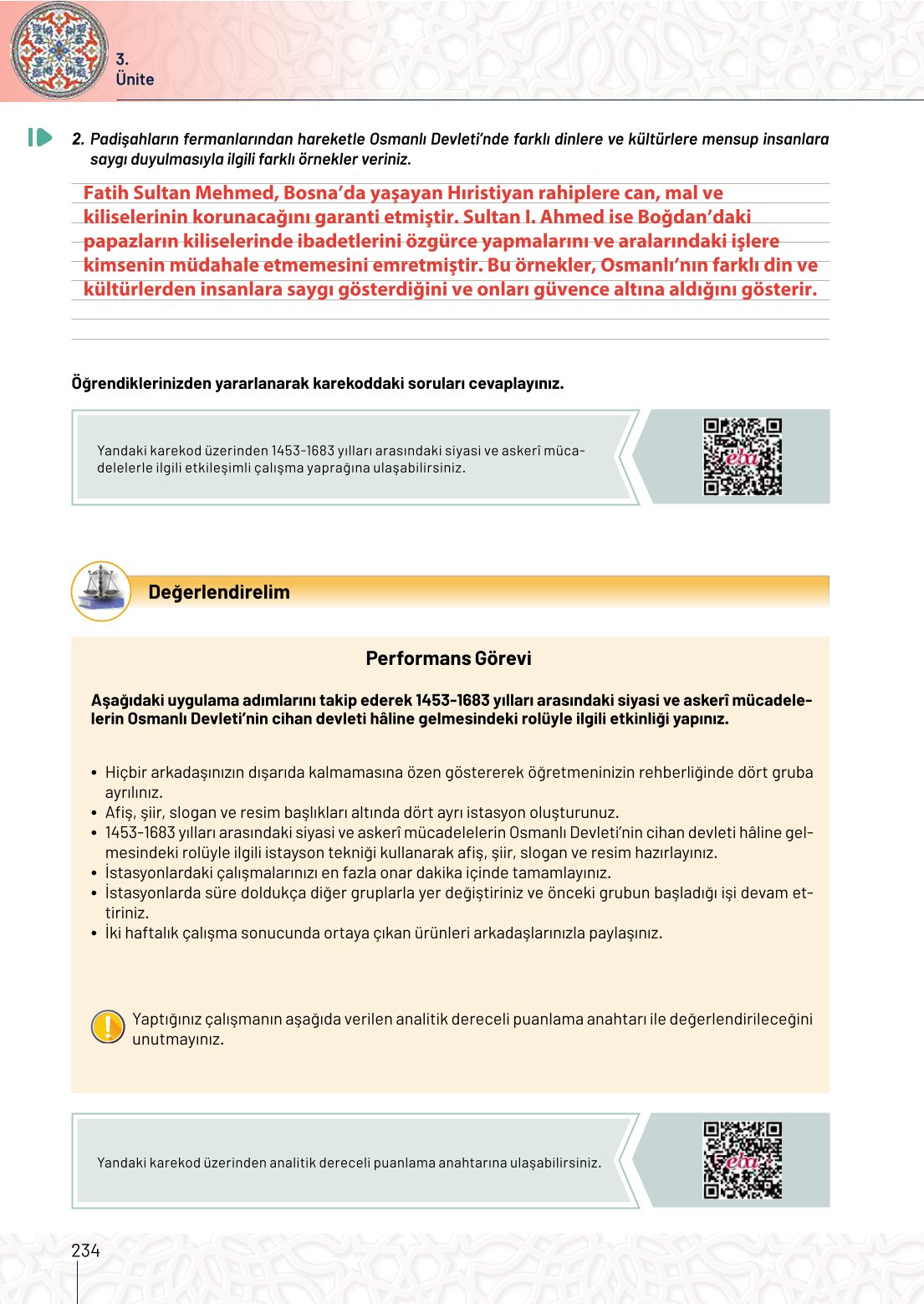 10. Sınıf Meb Yayınları Tarih Ders Kitabı Sayfa 234 Cevapları 10. Sınıf Meb Yayınları Tarih Ders Kitabı Sayfa 234 Cevapları