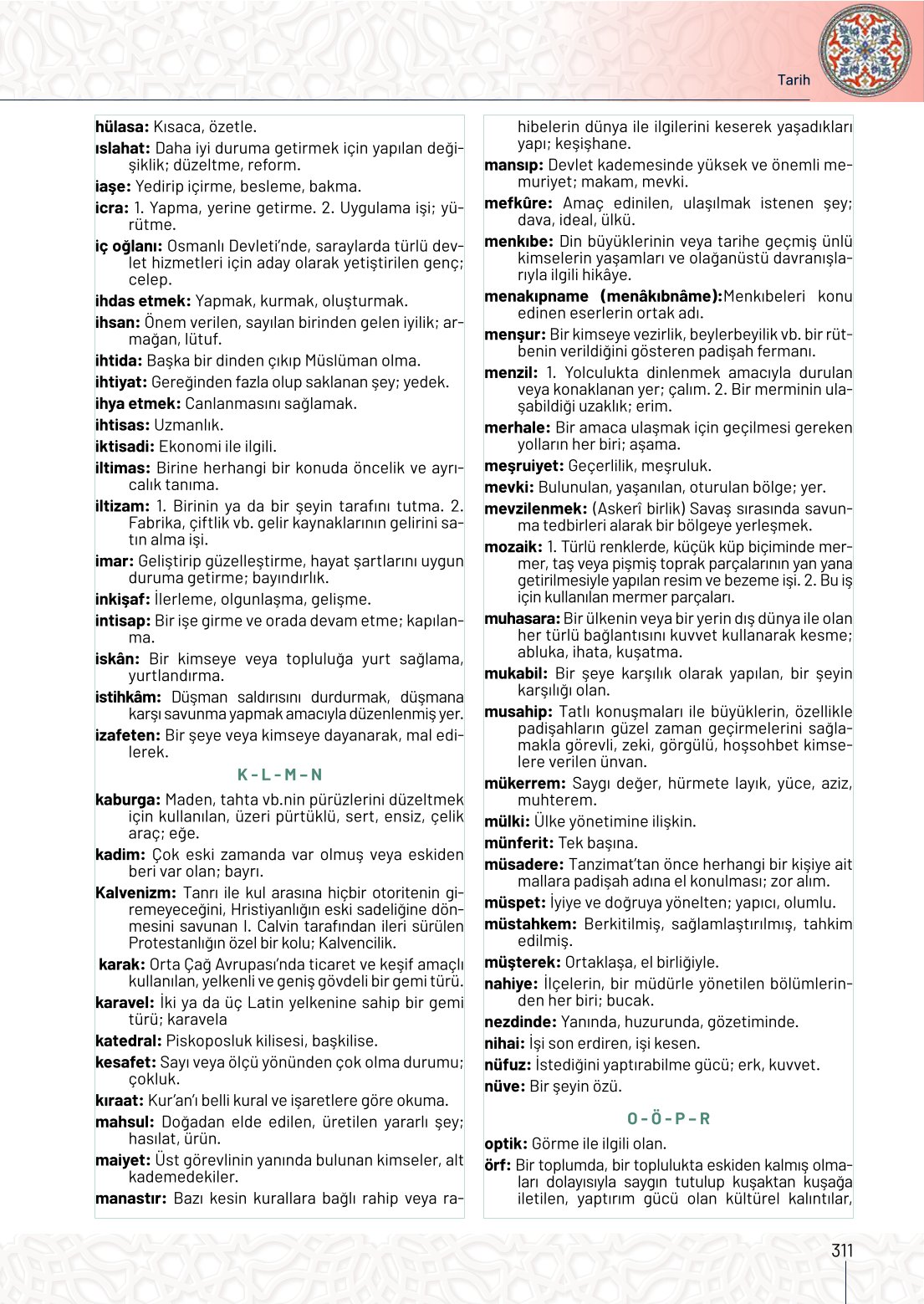 10. Sınıf Meb Yayınları Tarih Ders Kitabı Sayfa 311 Cevapları