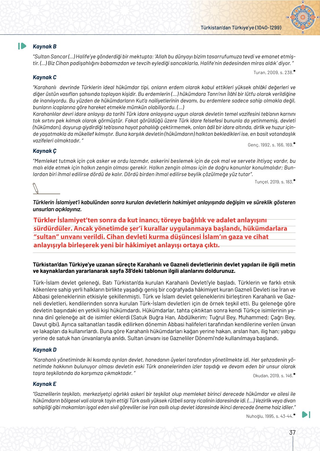 10. Sınıf Meb Yayınları Tarih Ders Kitabı Sayfa 37 Cevapları 10. Sınıf Meb Yayınları Tarih Ders Kitabı Sayfa 37 Cevapları
