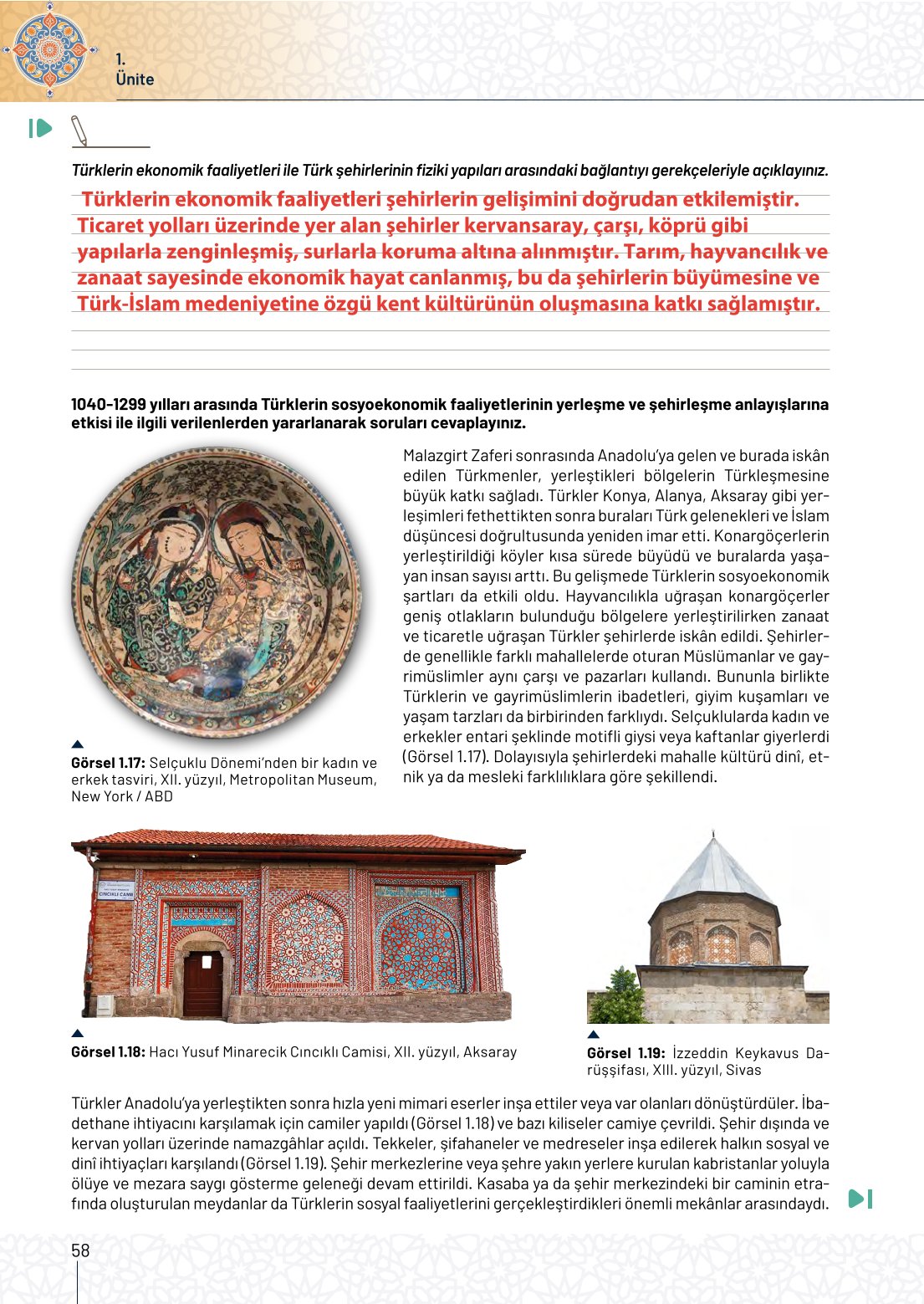 10. Sınıf Meb Yayınları Tarih Ders Kitabı Sayfa 58 Cevapları