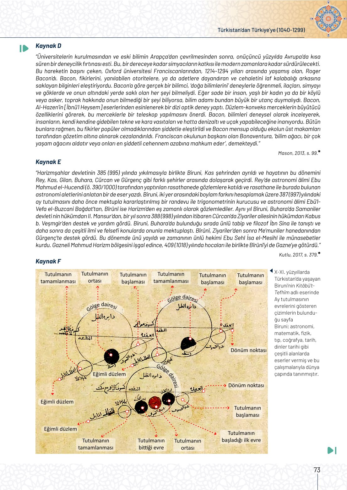 10. Sınıf Meb Yayınları Tarih Ders Kitabı Sayfa 73 Cevapları