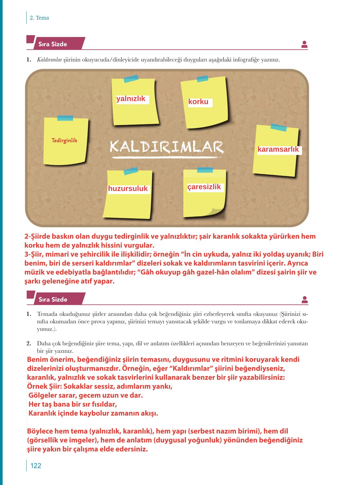 10. Sınıf Meb Yayınları Türk Dili Ve Edebiyatı Ders Kitabı Sayfa 122 Cevapları