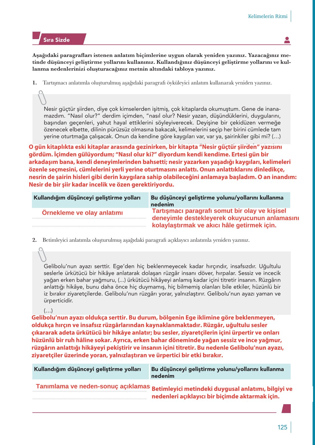 10. Sınıf Meb Yayınları Türk Dili Ve Edebiyatı Ders Kitabı Sayfa 125 Cevapları 10. Sınıf Meb Yayınları Türk Dili Ve Edebiyatı Ders Kitabı Sayfa 125 Cevapları