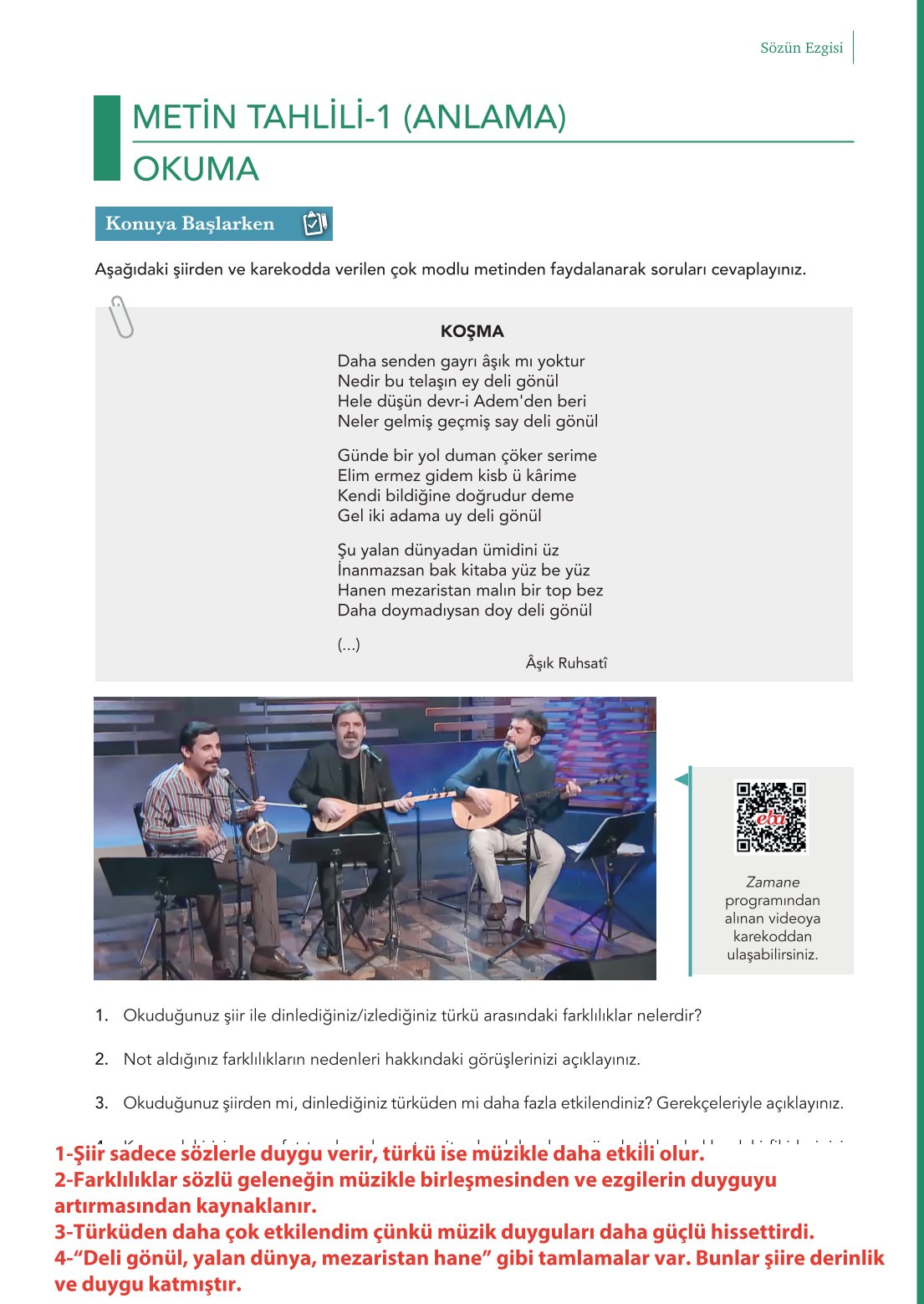 10. Sınıf Meb Yayınları Türk Dili Ve Edebiyatı Ders Kitabı Sayfa 13 Cevapları