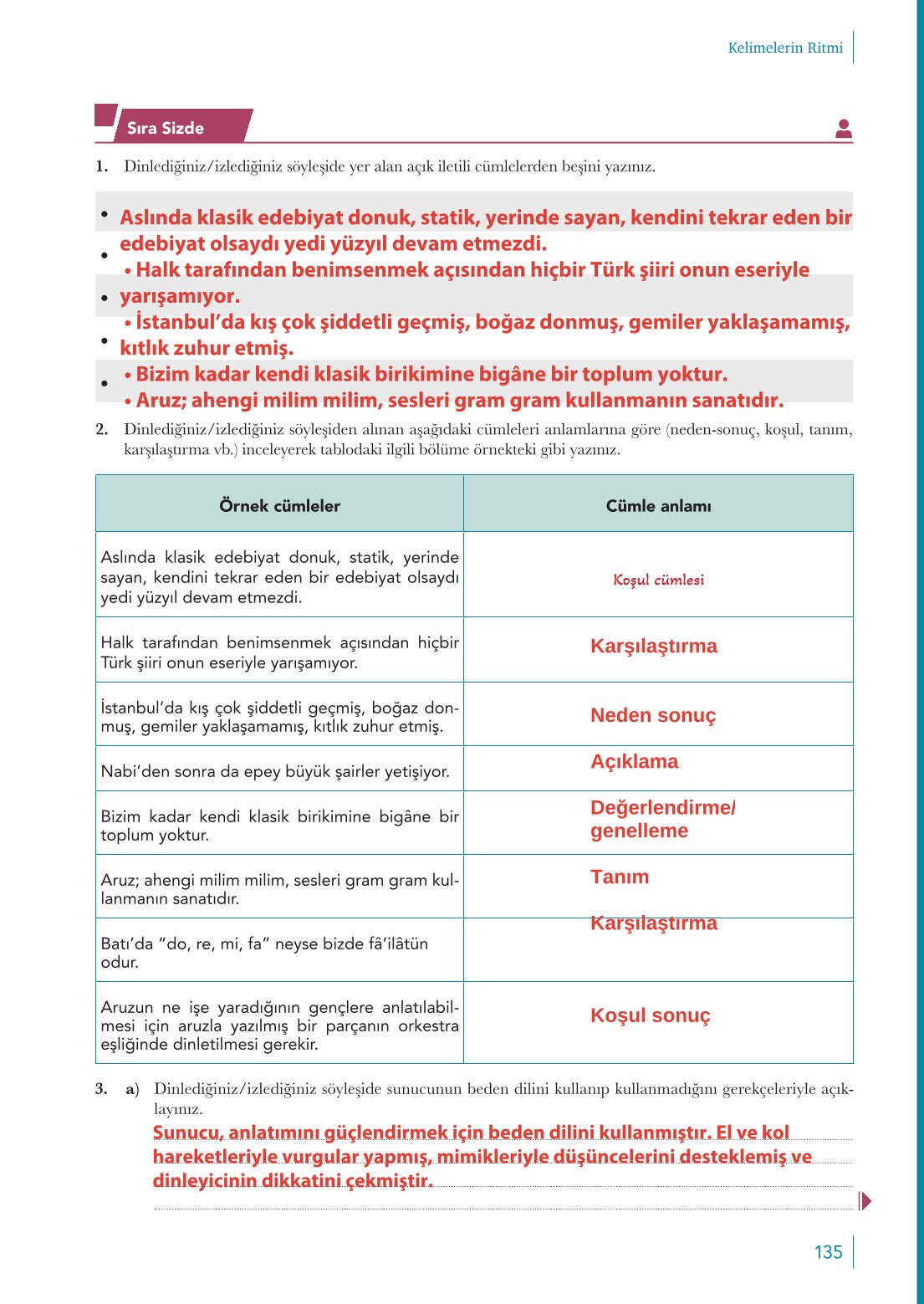 10. Sınıf Meb Yayınları Türk Dili Ve Edebiyatı Ders Kitabı Sayfa 135 Cevapları 10. Sınıf Meb Yayınları Türk Dili Ve Edebiyatı Ders Kitabı Sayfa 135 Cevapları