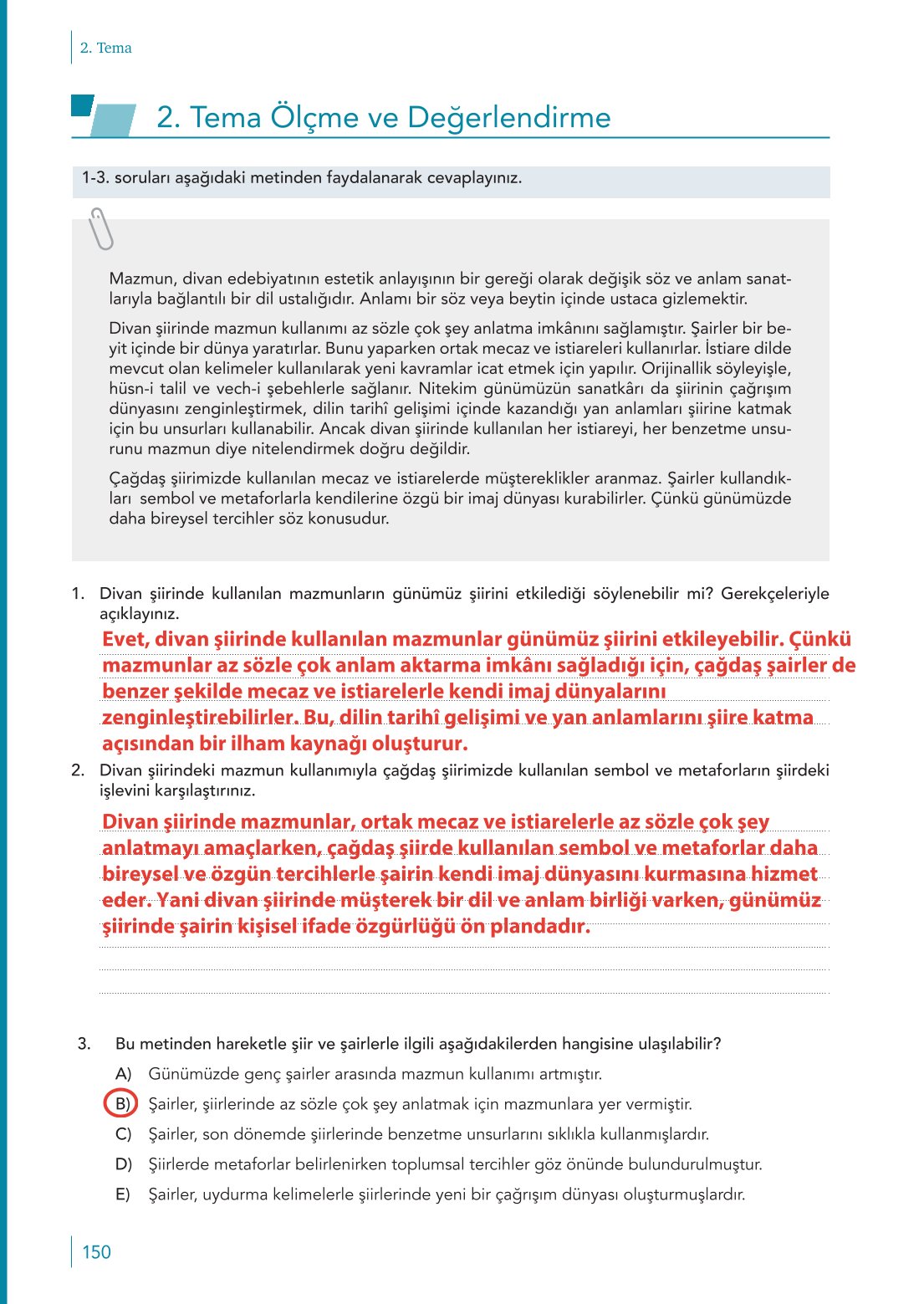 10. Sınıf Meb Yayınları Türk Dili Ve Edebiyatı Ders Kitabı Sayfa 150 Cevapları 10. Sınıf Meb Yayınları Türk Dili Ve Edebiyatı Ders Kitabı Sayfa 150 Cevapları